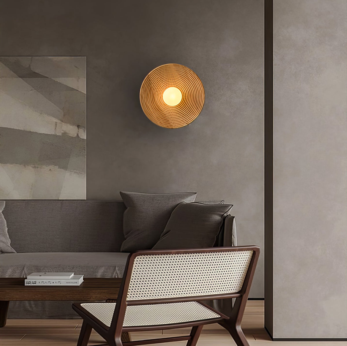 Aldenise aplique de pared de madera estilo nórdico con contorno artístico