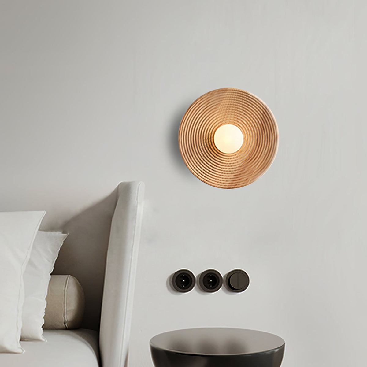 Aldenise aplique de pared de madera estilo nórdico con contorno artístico