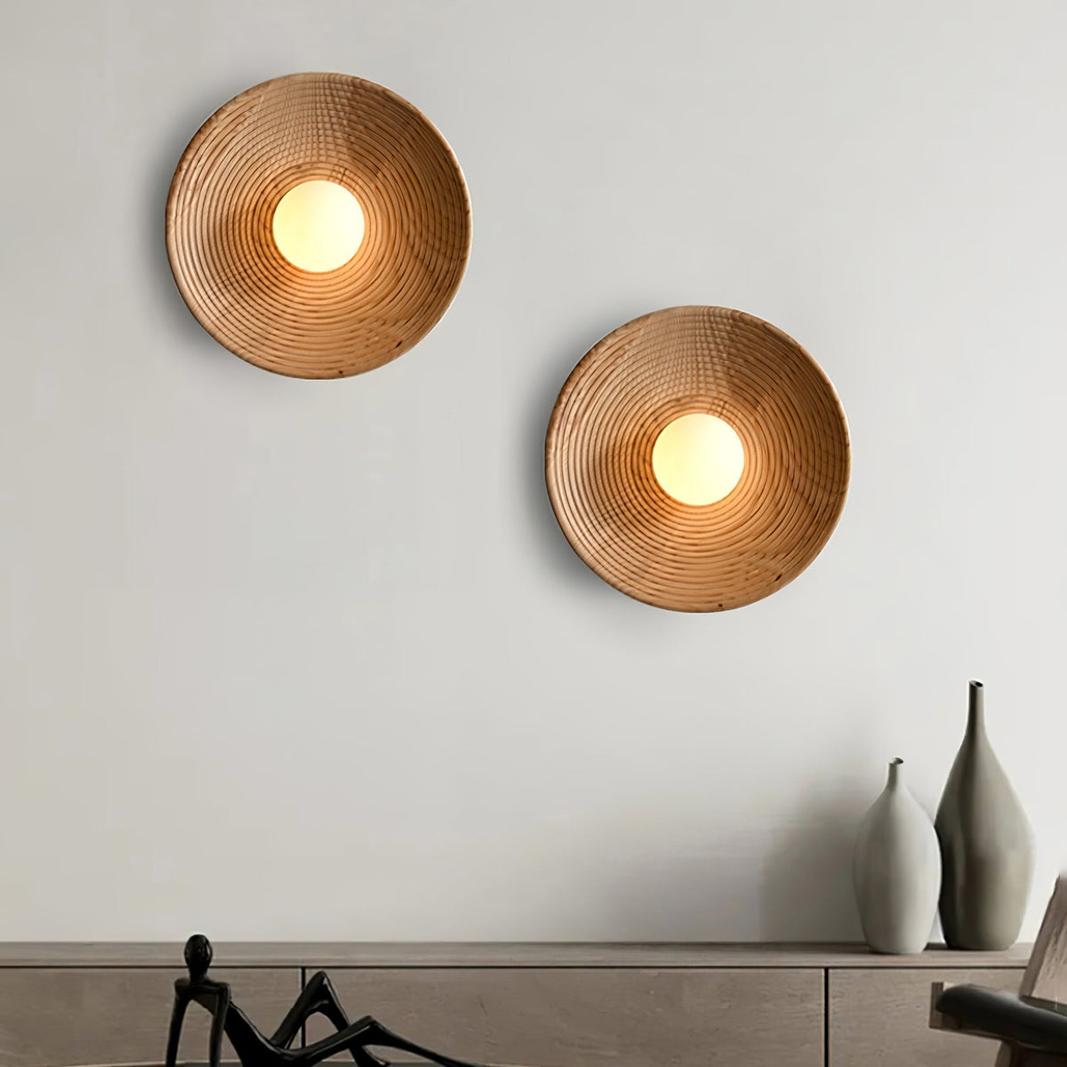 Aldenise aplique de pared de madera estilo nórdico con contorno artístico