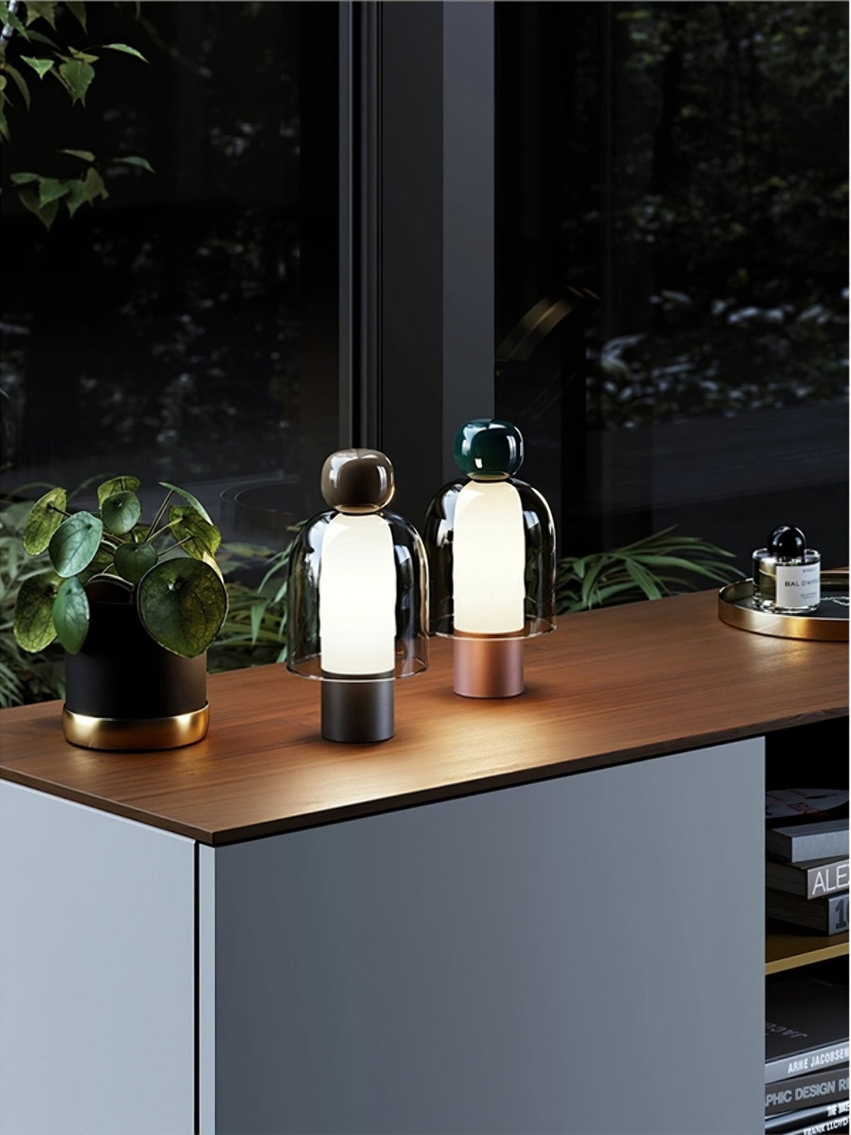 Nara lámpara de mesa artística de vidrio