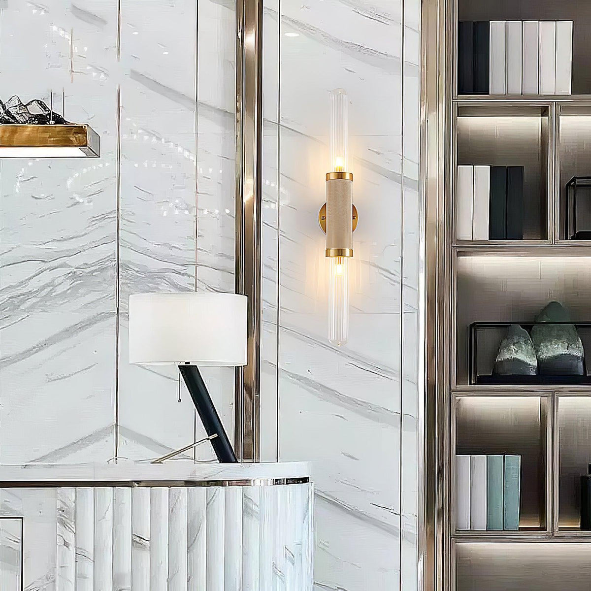 Alorira aplique de pared columnar de vidrio estilo nórdico