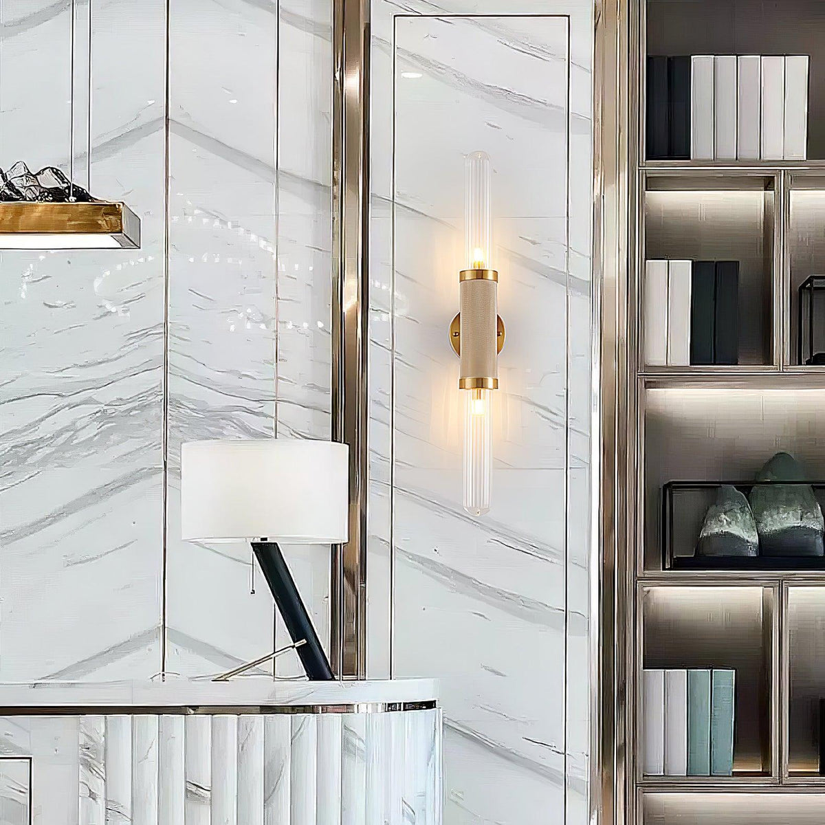 Alorira aplique de pared columnar de vidrio estilo nórdico