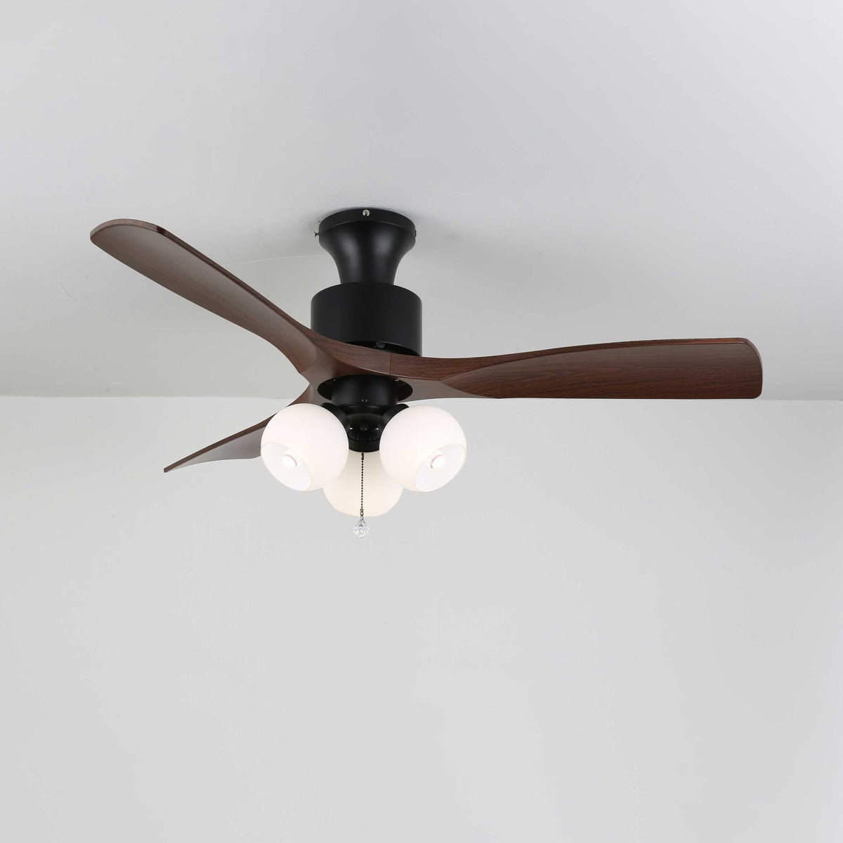 Gwen ventilador de techo con luz Vintage de vidrio