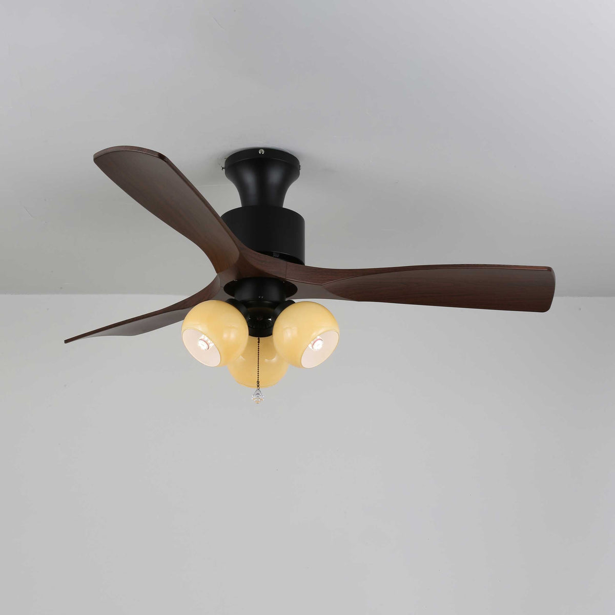 Gwen ventilador de techo con luz Vintage de vidrio