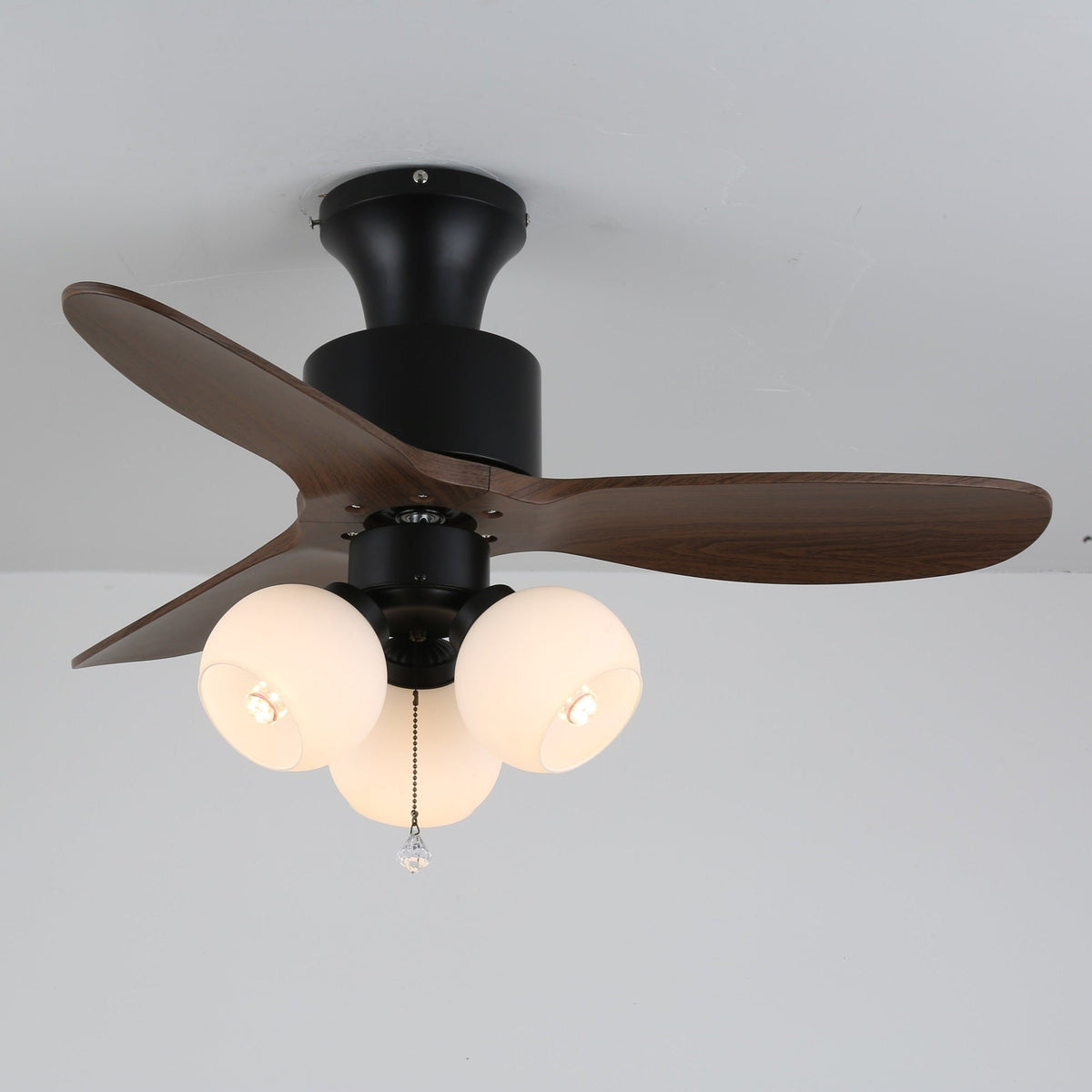 Gwen ventilador de techo con luz Vintage de vidrio