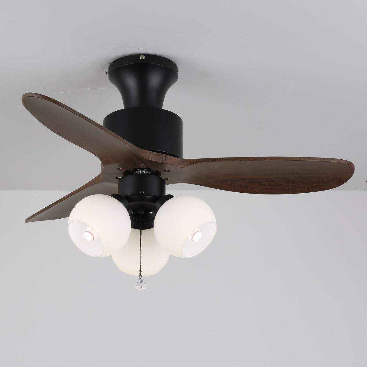 Gwen ventilador de techo con luz Vintage de vidrio