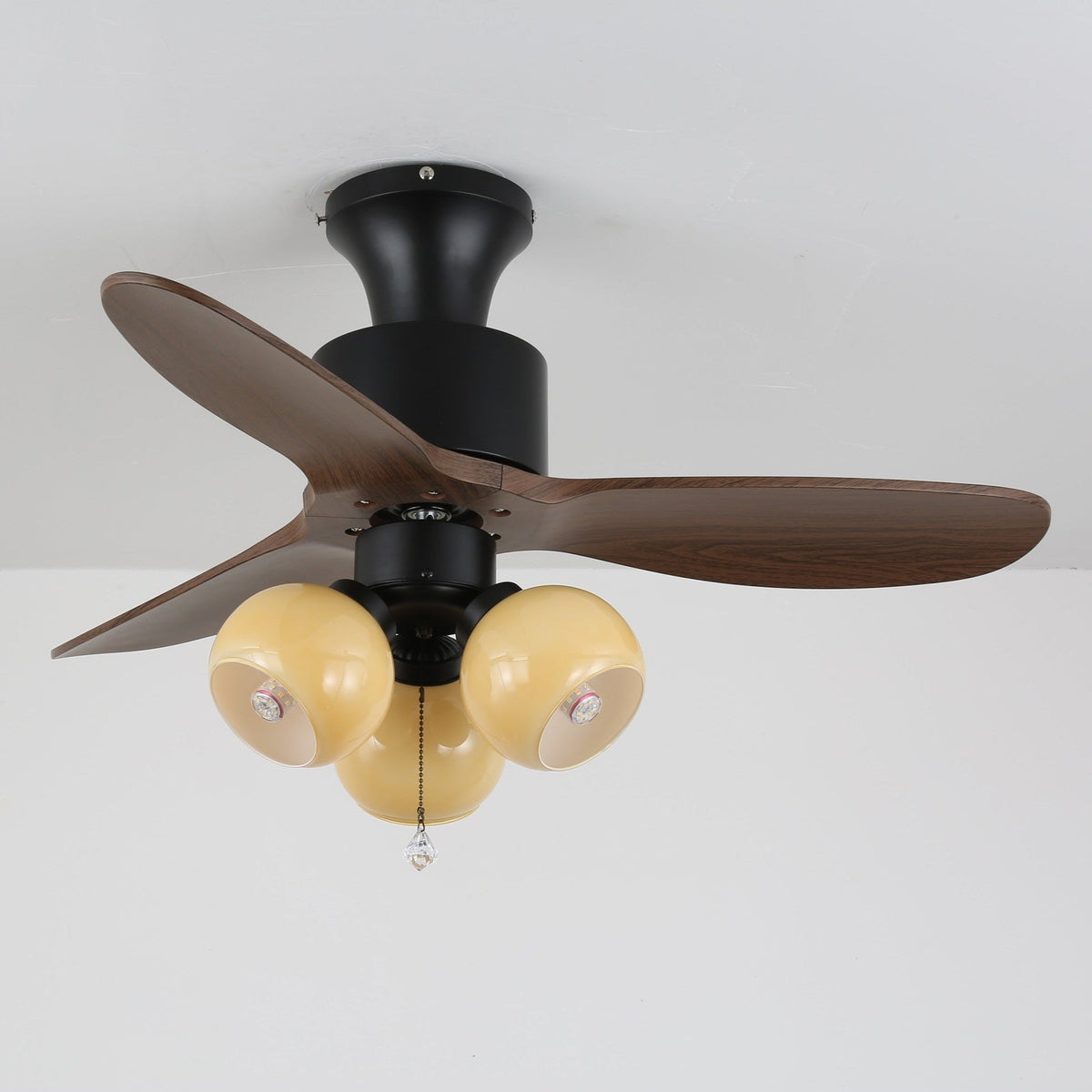 Gwen ventilador de techo con luz Vintage de vidrio