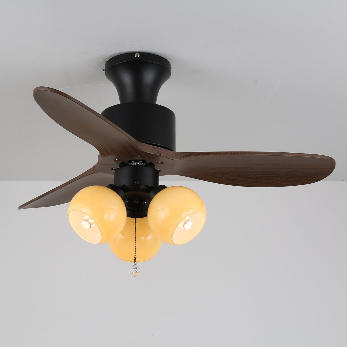 Gwen ventilador de techo con luz Vintage de vidrio