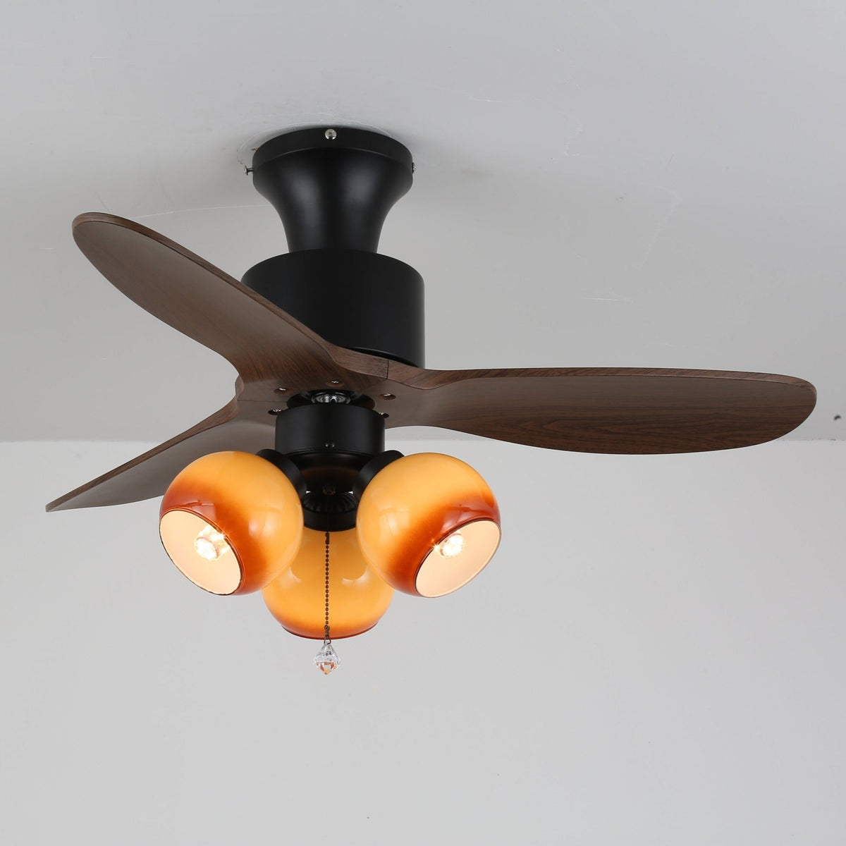 Gwen ventilador de techo con luz Vintage de vidrio