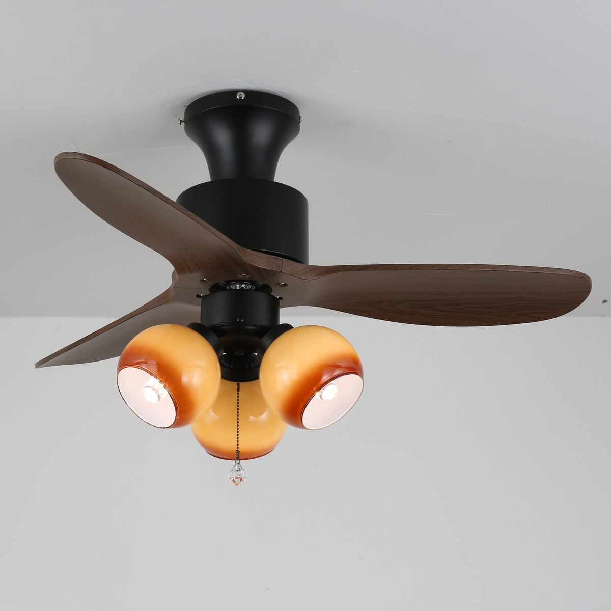 Gwen ventilador de techo con luz Vintage de vidrio