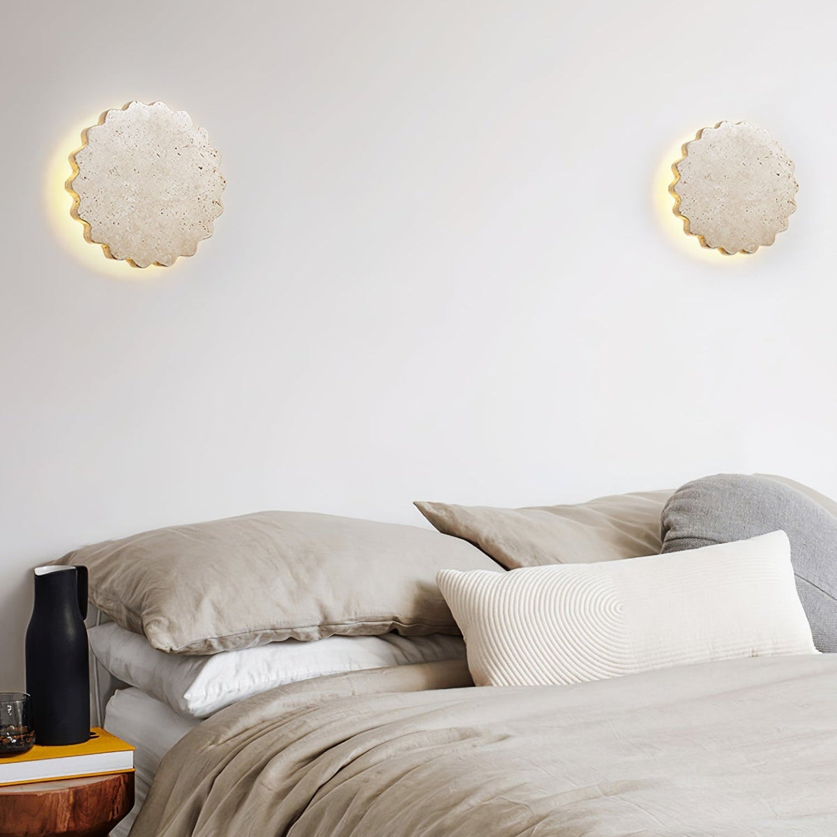 Viraanette aplique de pared Luna con borde escotillado