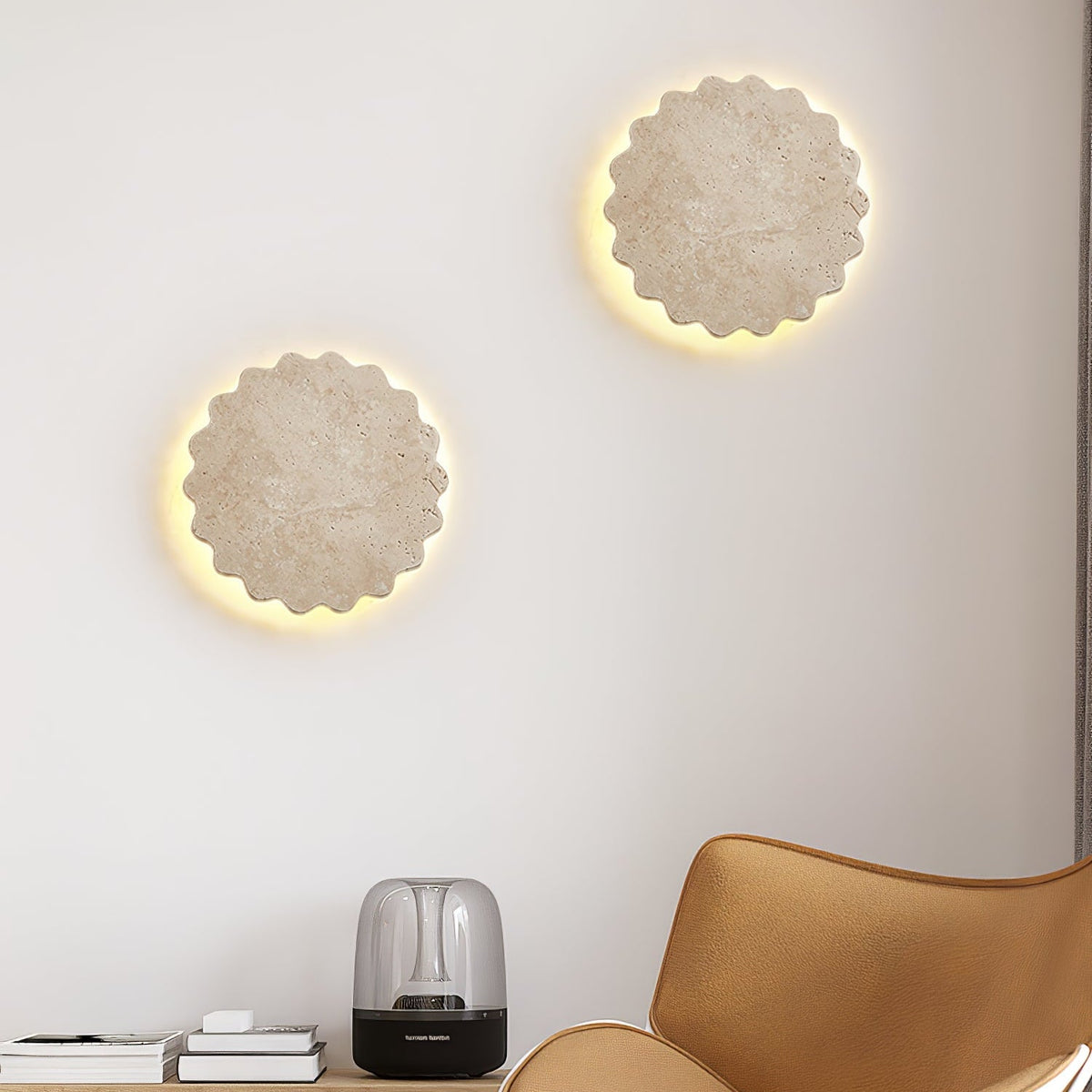 Viraanette aplique de pared Luna con borde escotillado