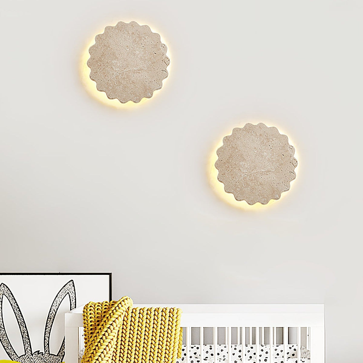 Viraanette aplique de pared Luna con borde escotillado