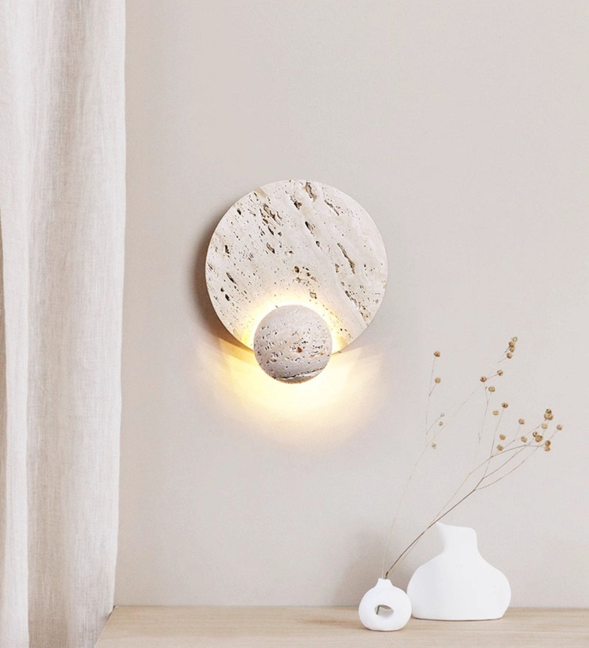 Norivaine aplique de pared Eclipse travertino beige