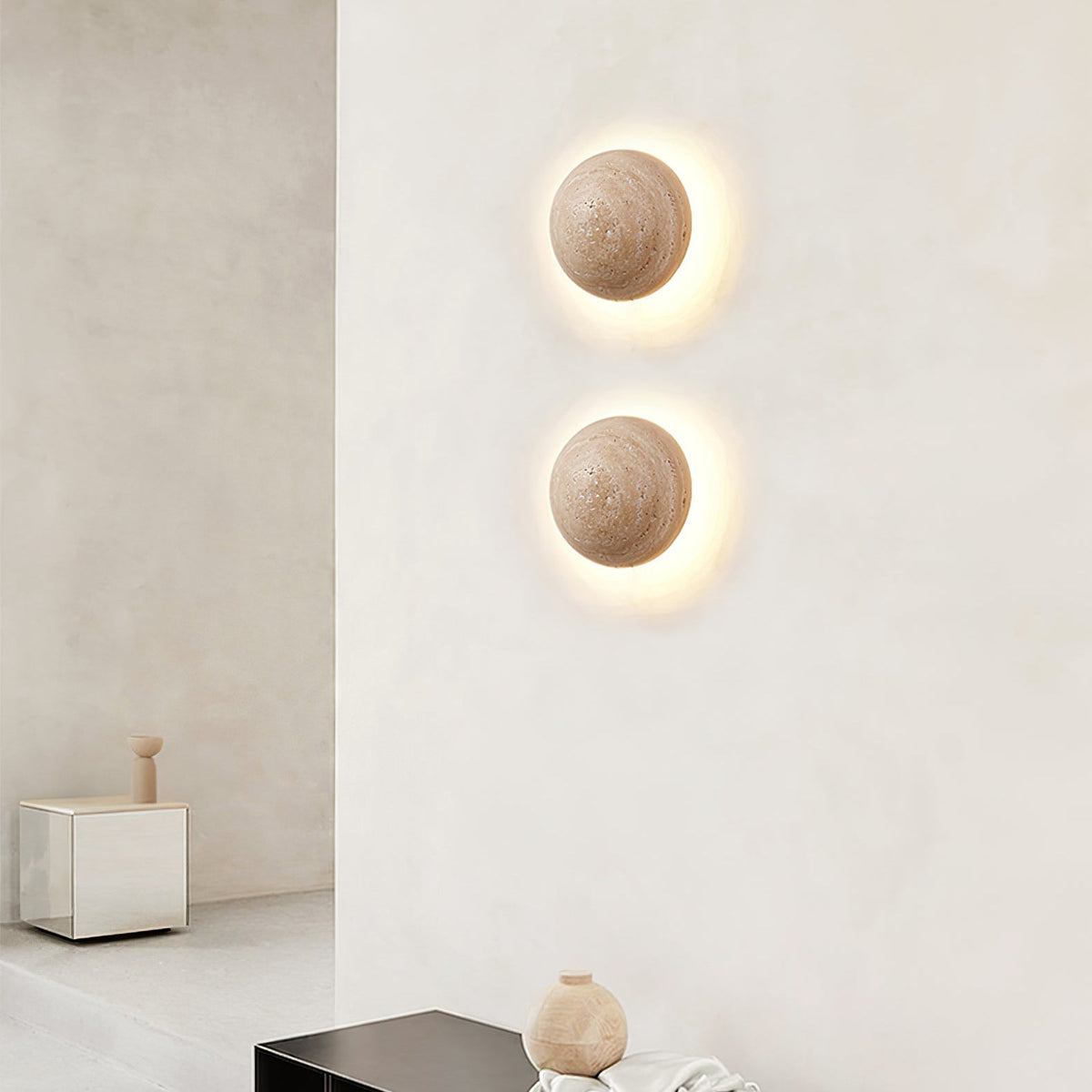 Vexael aplique de pared minimalista de travertino
