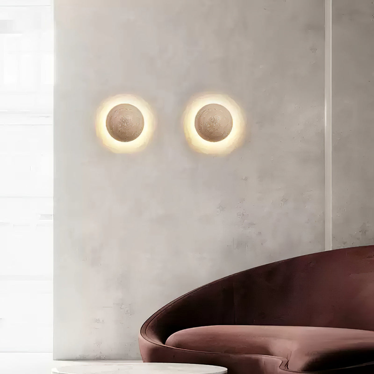 Vexael aplique de pared minimalista de travertino
