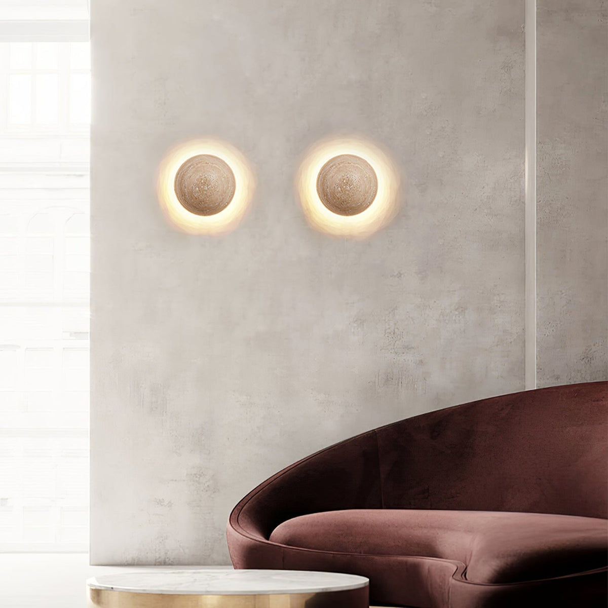 Vexael aplique de pared minimalista de travertino