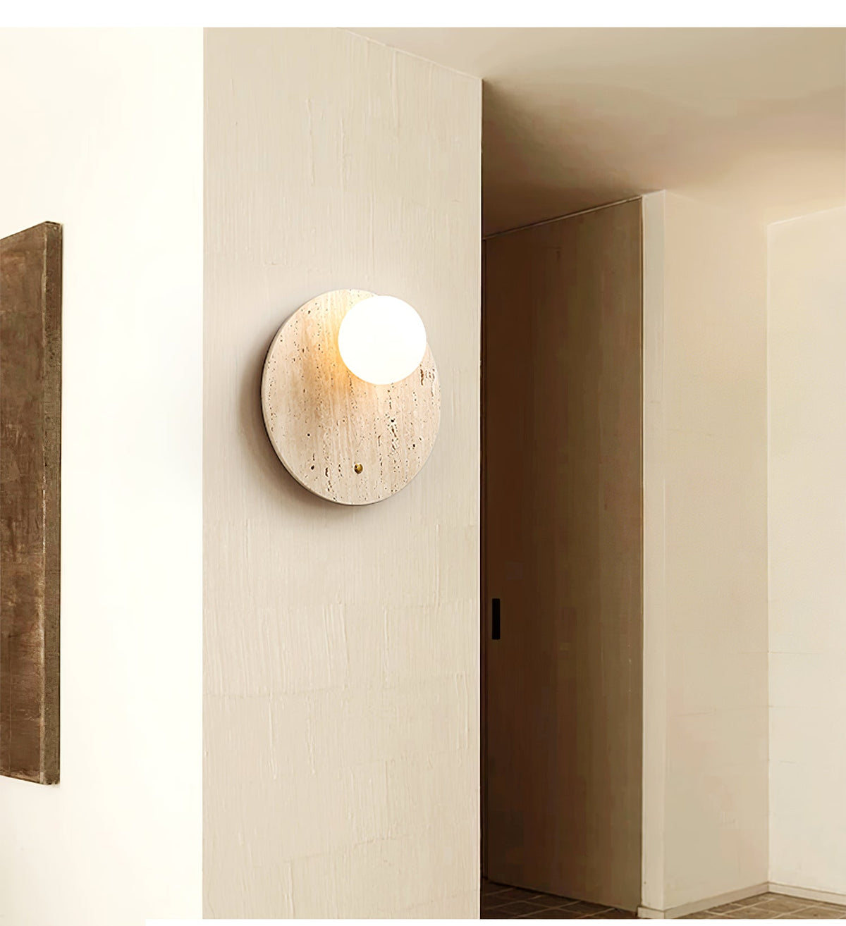 Aurevon aplique de pared minimalista en travertino