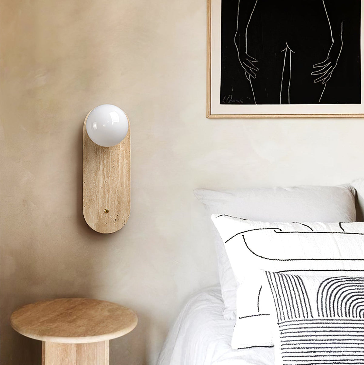 Aurevon aplique de pared minimalista en travertino