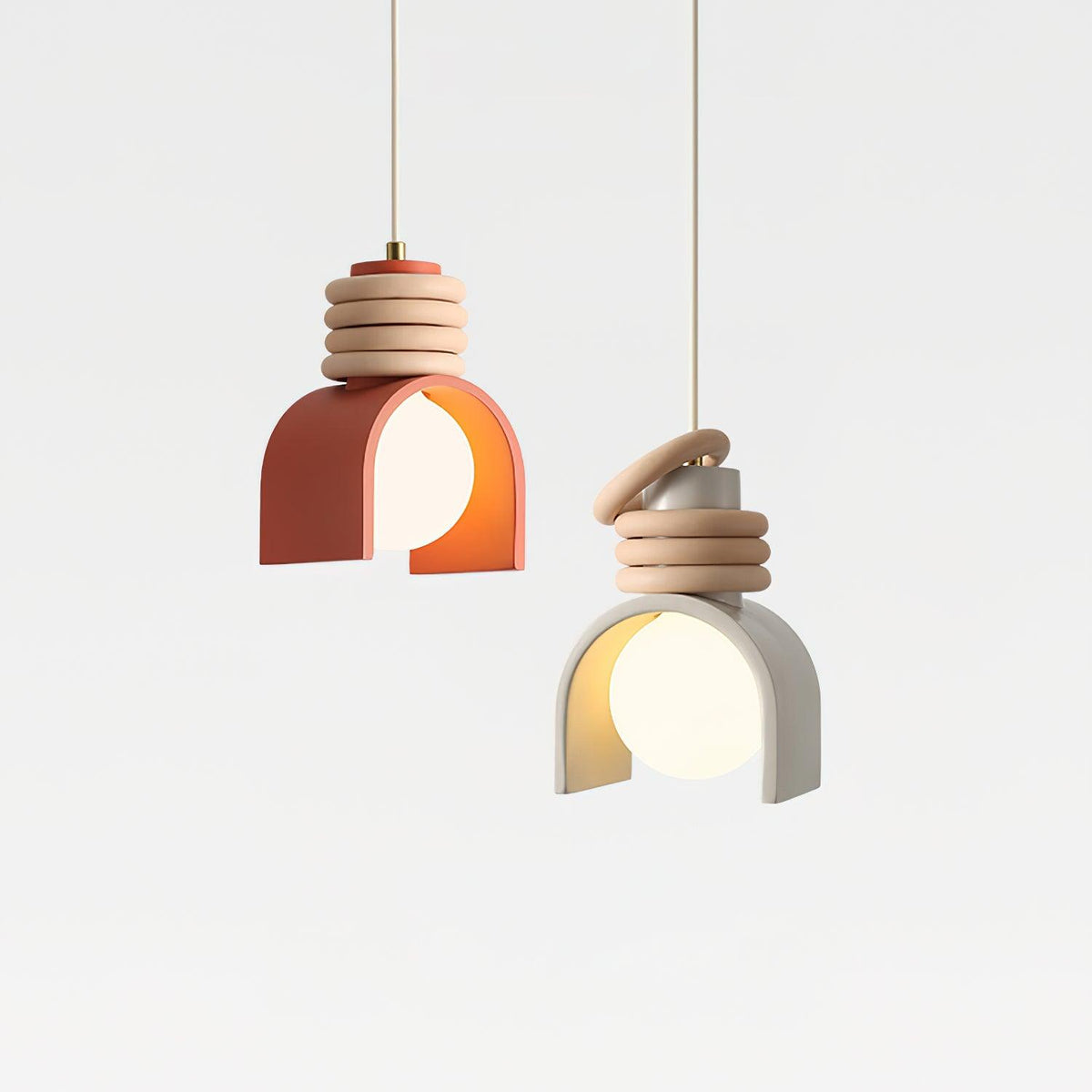 Lámpara colgante con globo de vidrio para sala de comedor artística