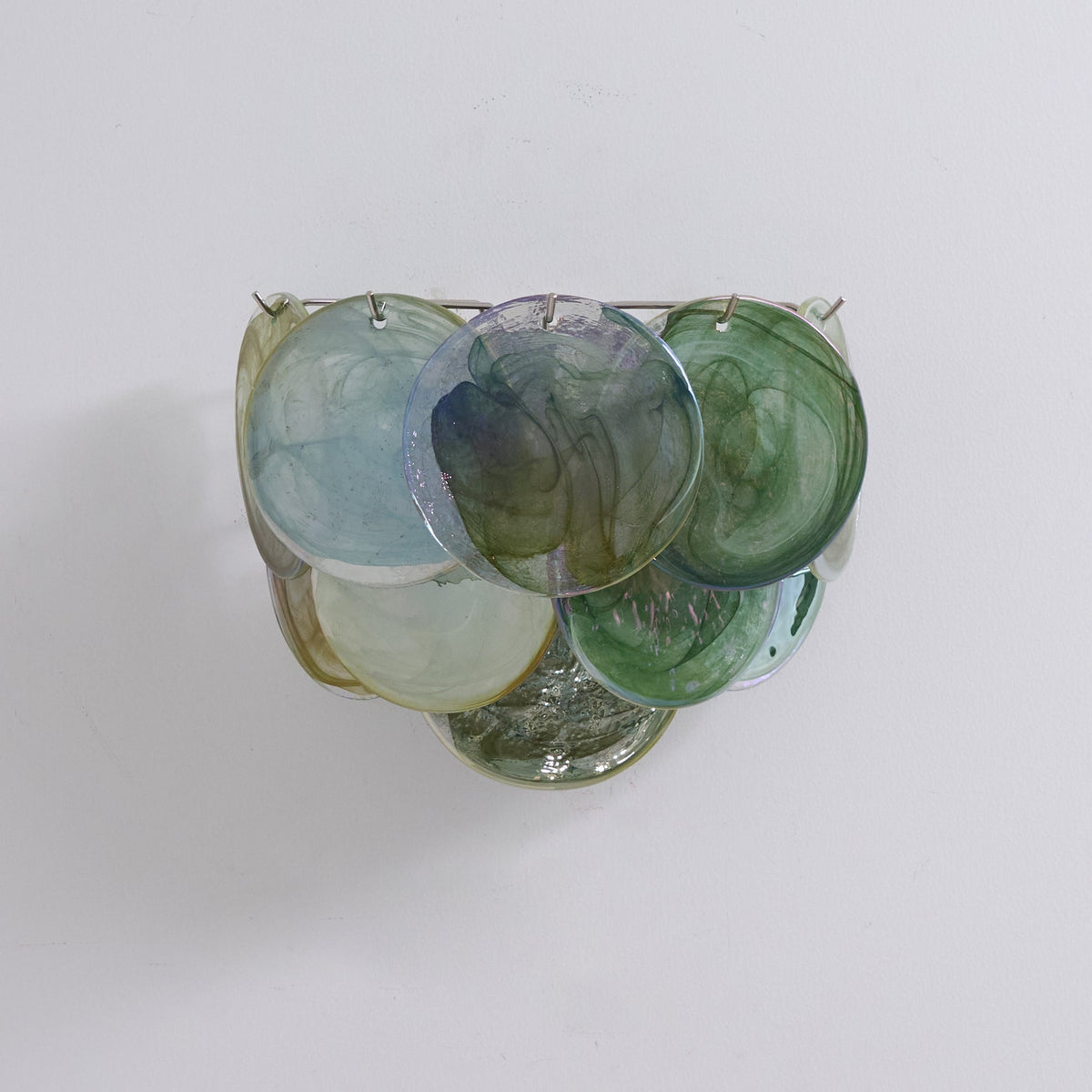 Velenina aplique de pared con discos de vidrio Murano artísticos