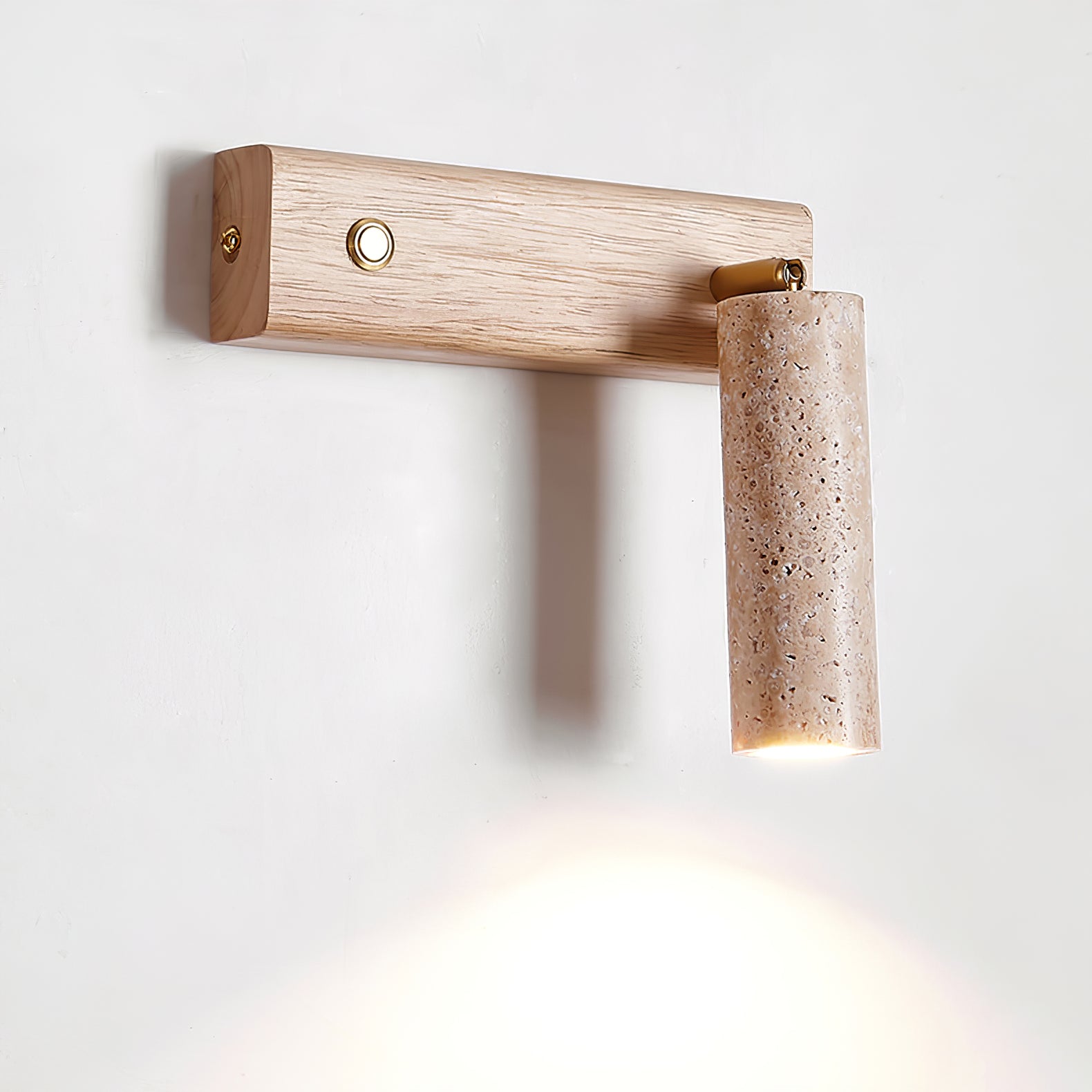Ornoria Cylindrical Travertine Wall Light SpotLight - Letslighting
