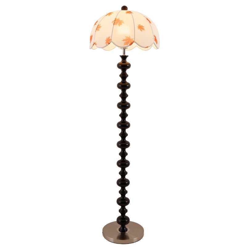 Autumn lámpara de pie elegante de madera y tejido