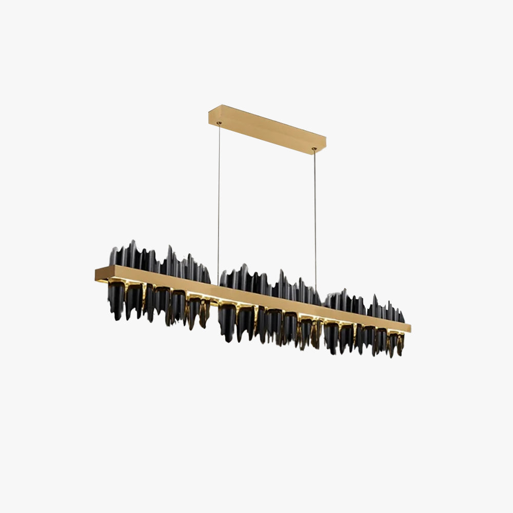 Kristy Industrial Rectángulo Vidrio/Metal Lámparas de Araña Oro Negro