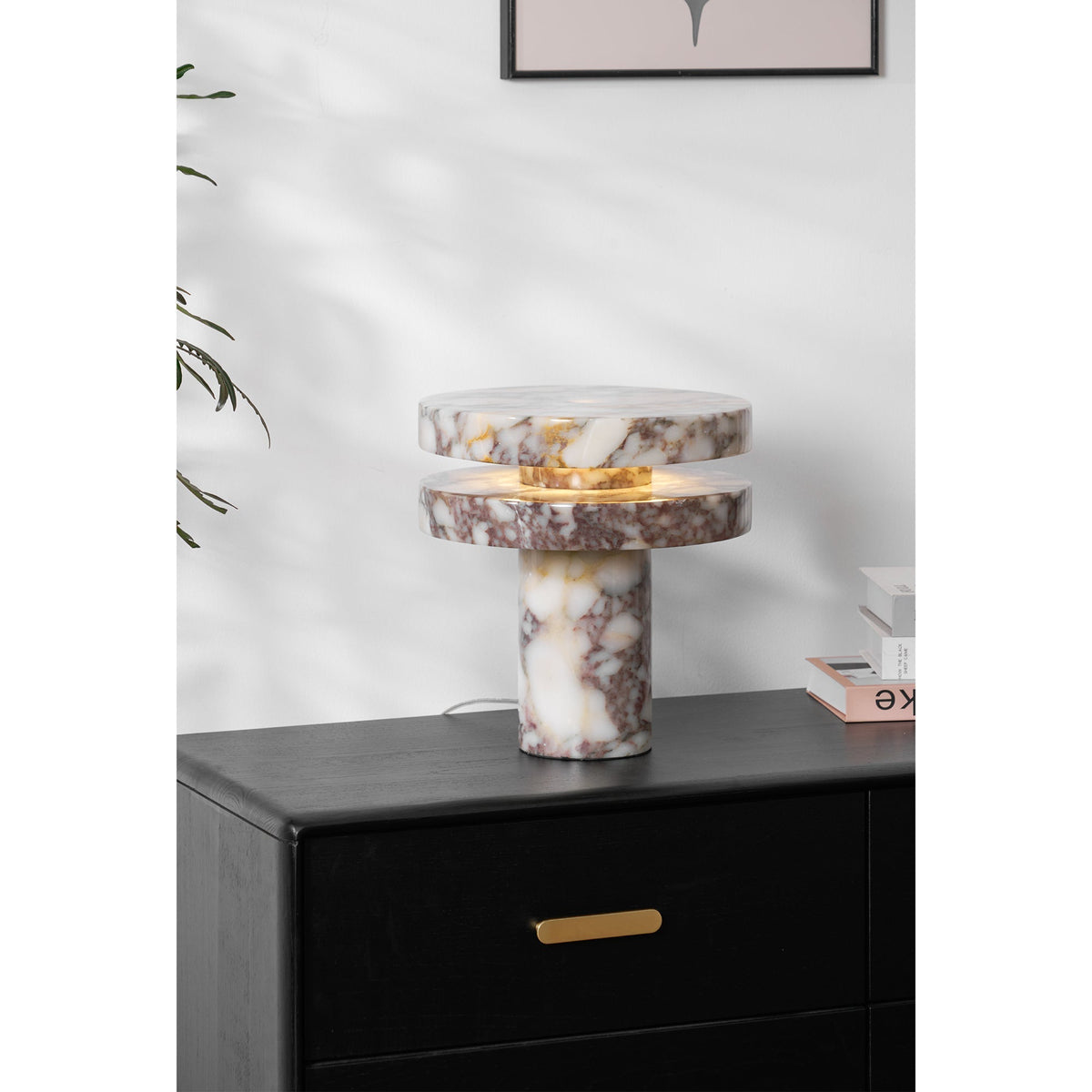 Selerine lámpara de mesa de mármol