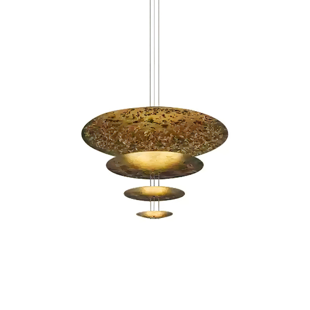 Phelion lámpara colgante de capas con hoja de oro dorada