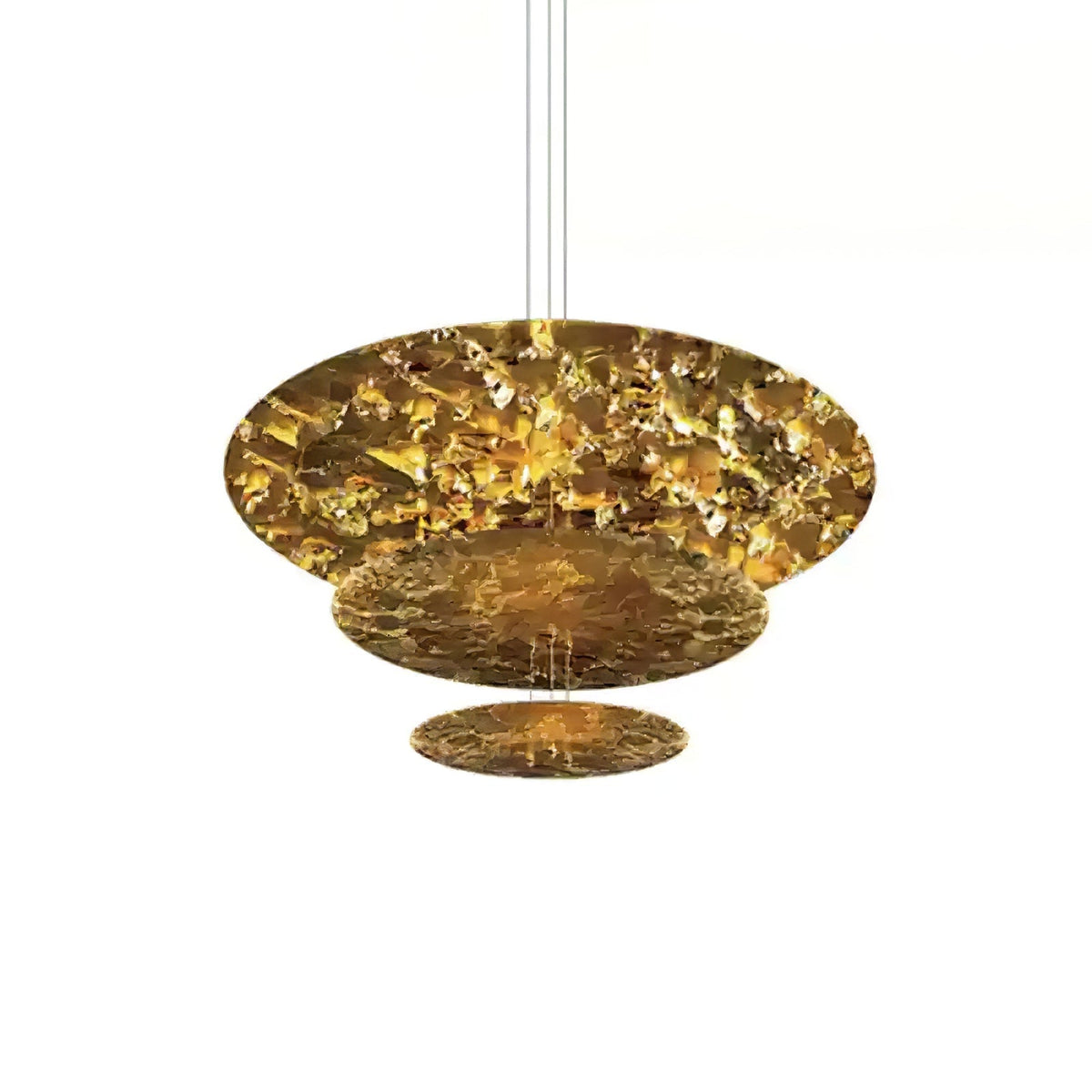 Phelion lámpara colgante de capas con hoja de oro dorada