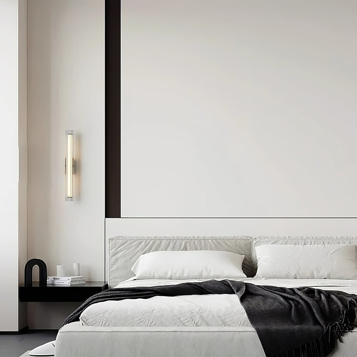Corv aplique de pared con pantalla de vidrio contemporáneo