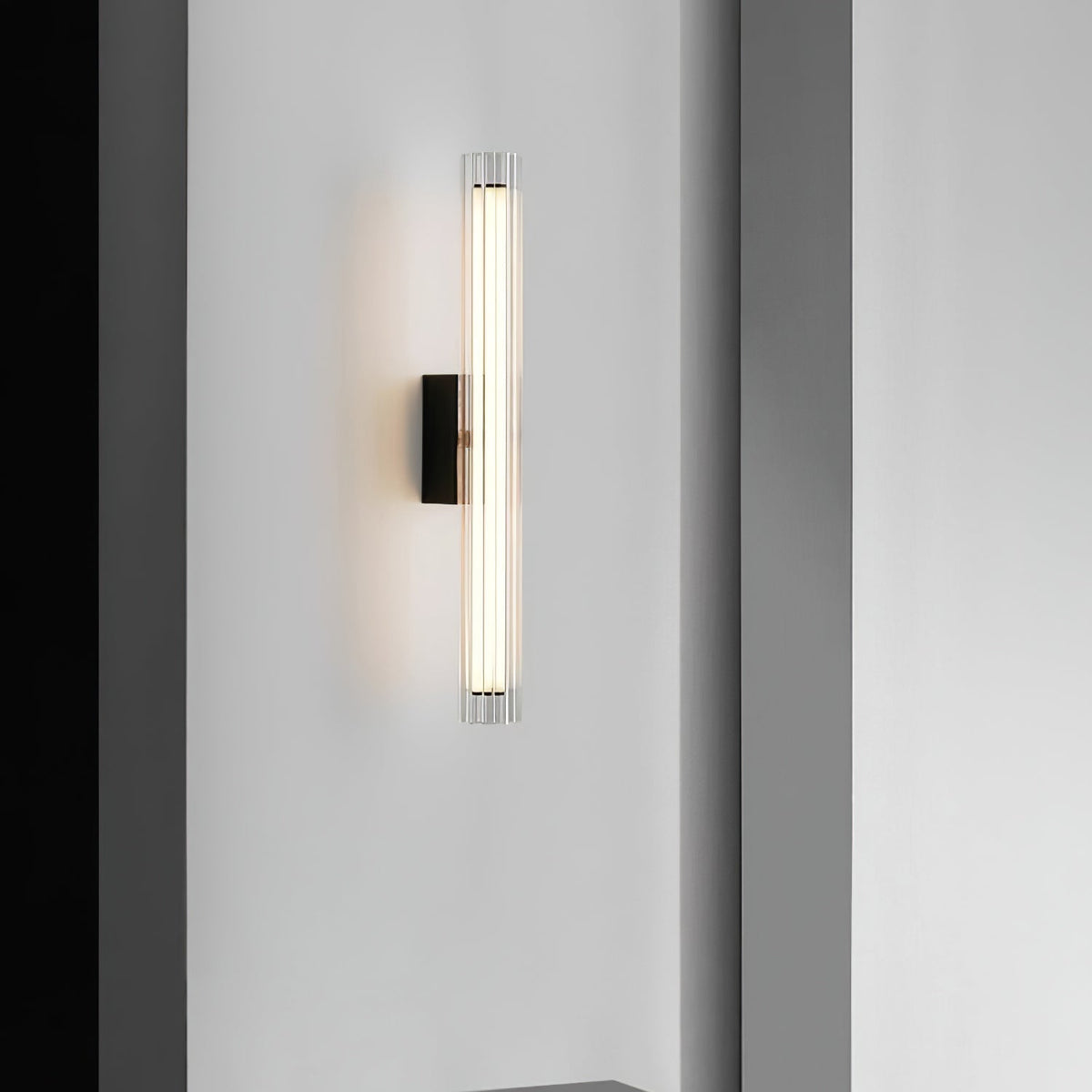 Corv aplique de pared con pantalla de vidrio contemporáneo