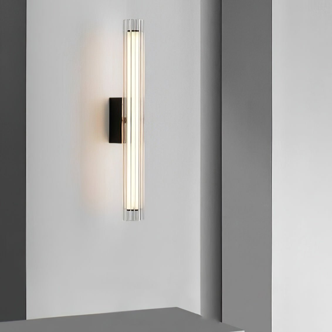 Corv aplique de pared con pantalla de vidrio contemporáneo