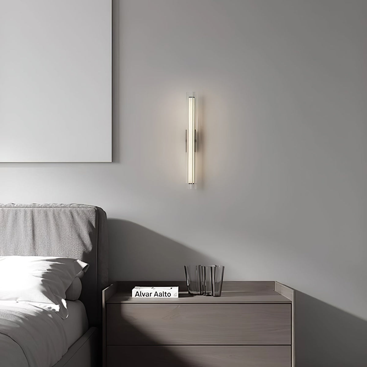 Corv aplique de pared con pantalla de vidrio contemporáneo