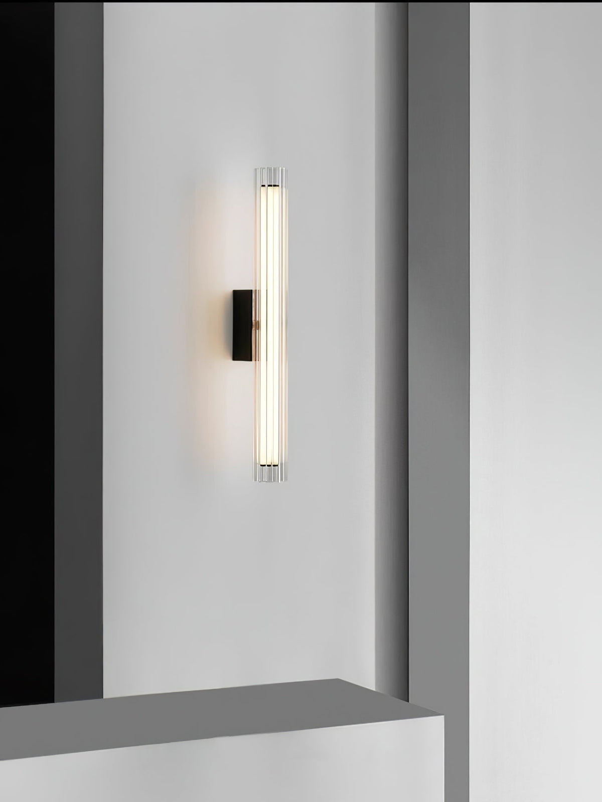 Corv aplique de pared con pantalla de vidrio contemporáneo