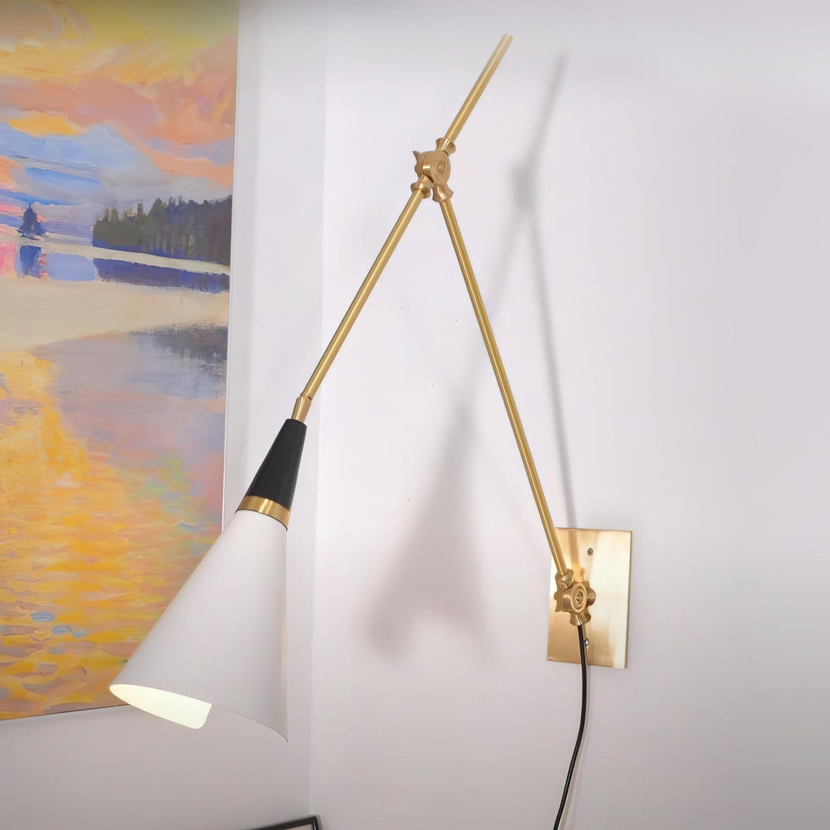 Orvenia aplique de pared moderno minimalista con enchufe enchufable