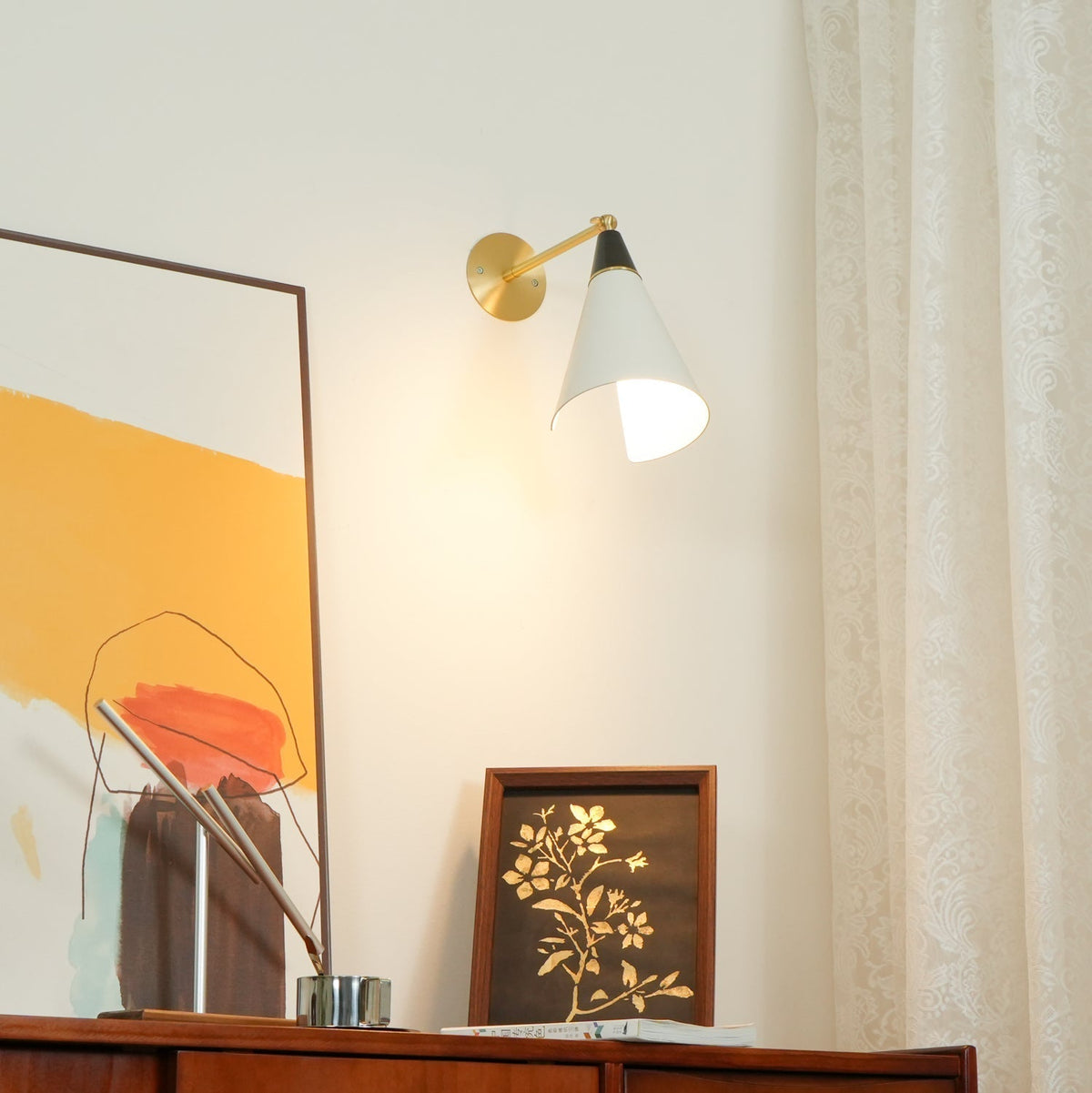 Orieiella aplique de pared moderno minimalista de latón