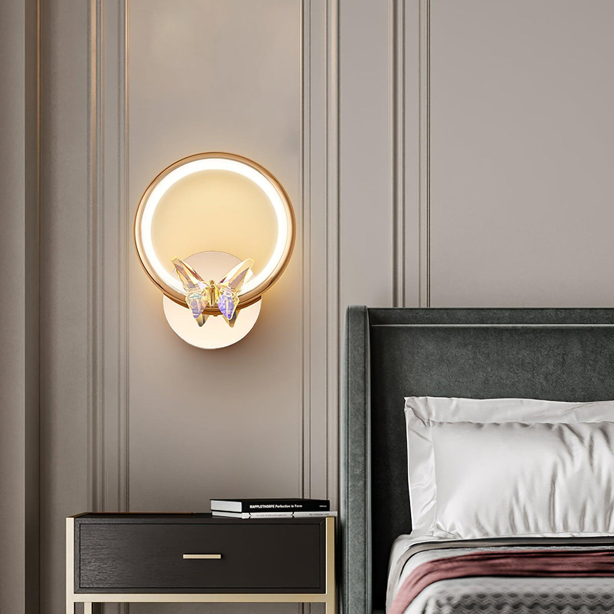 Ersoren aplique de pared Magic mariposa cristal