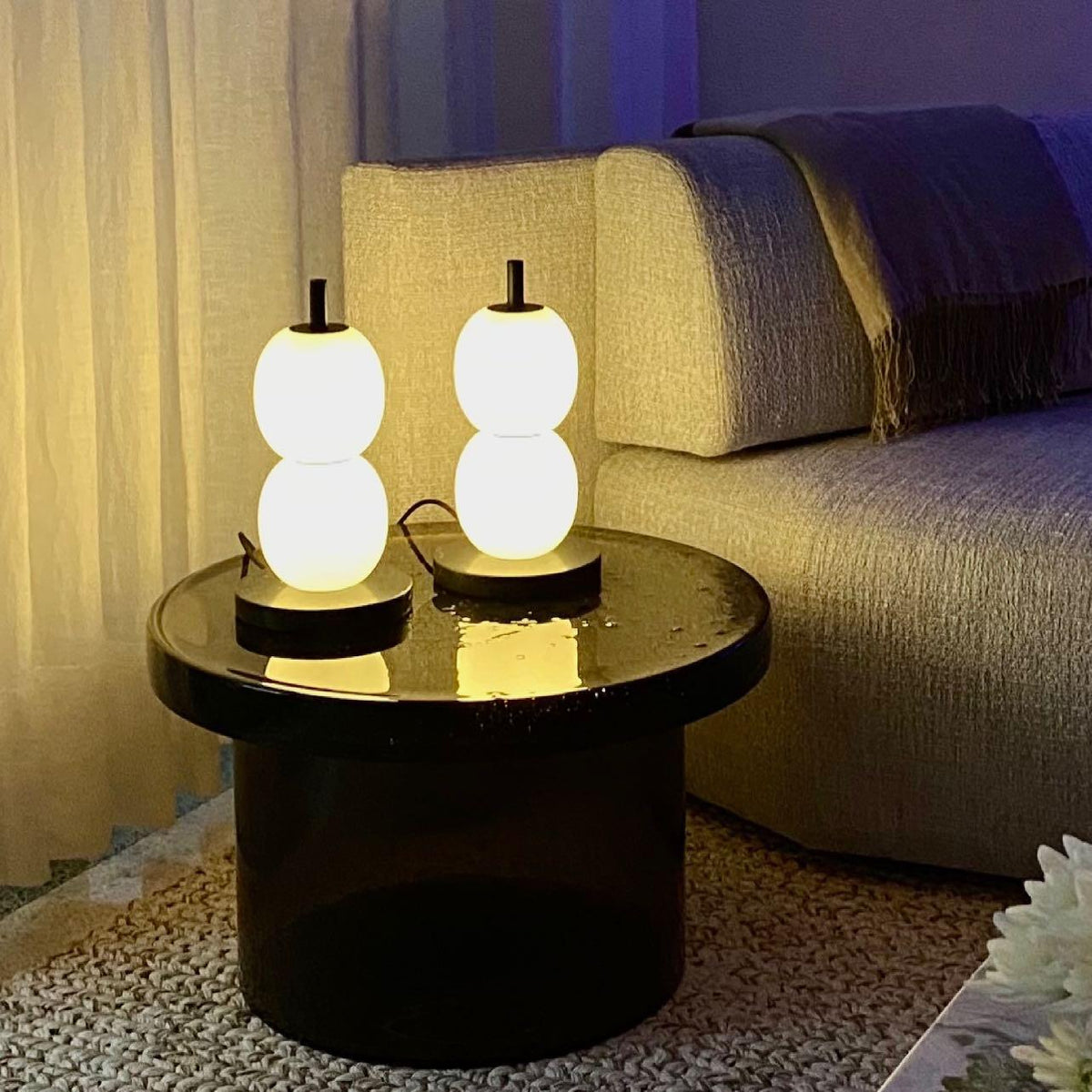 Olive lámpara de mesa moderna de mármol