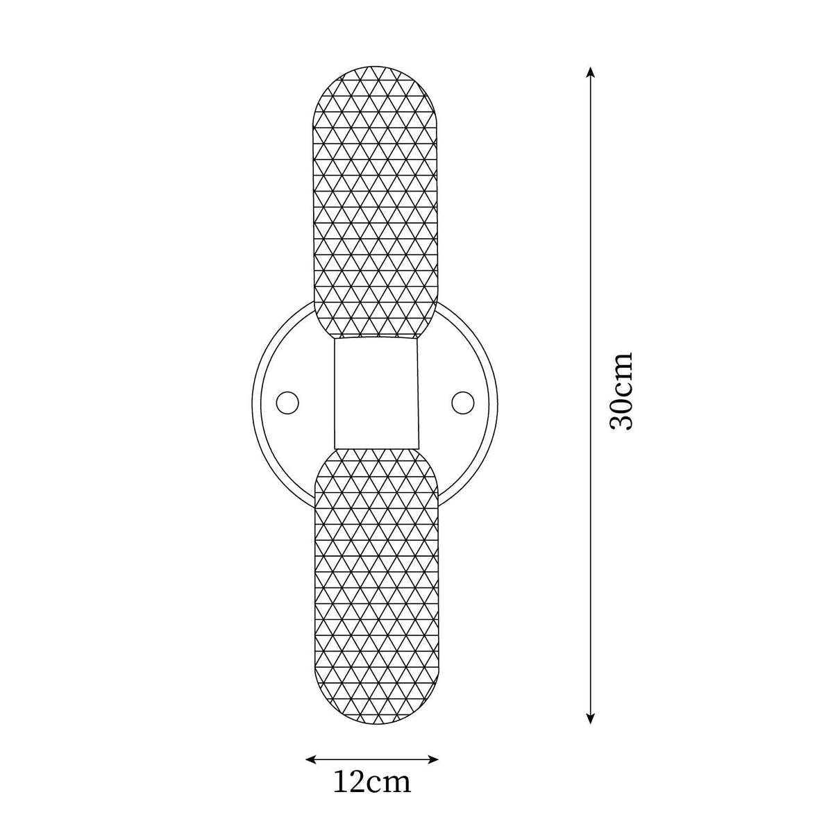 Eira aplique de pared con dos luces en latón y vidrio texturizado