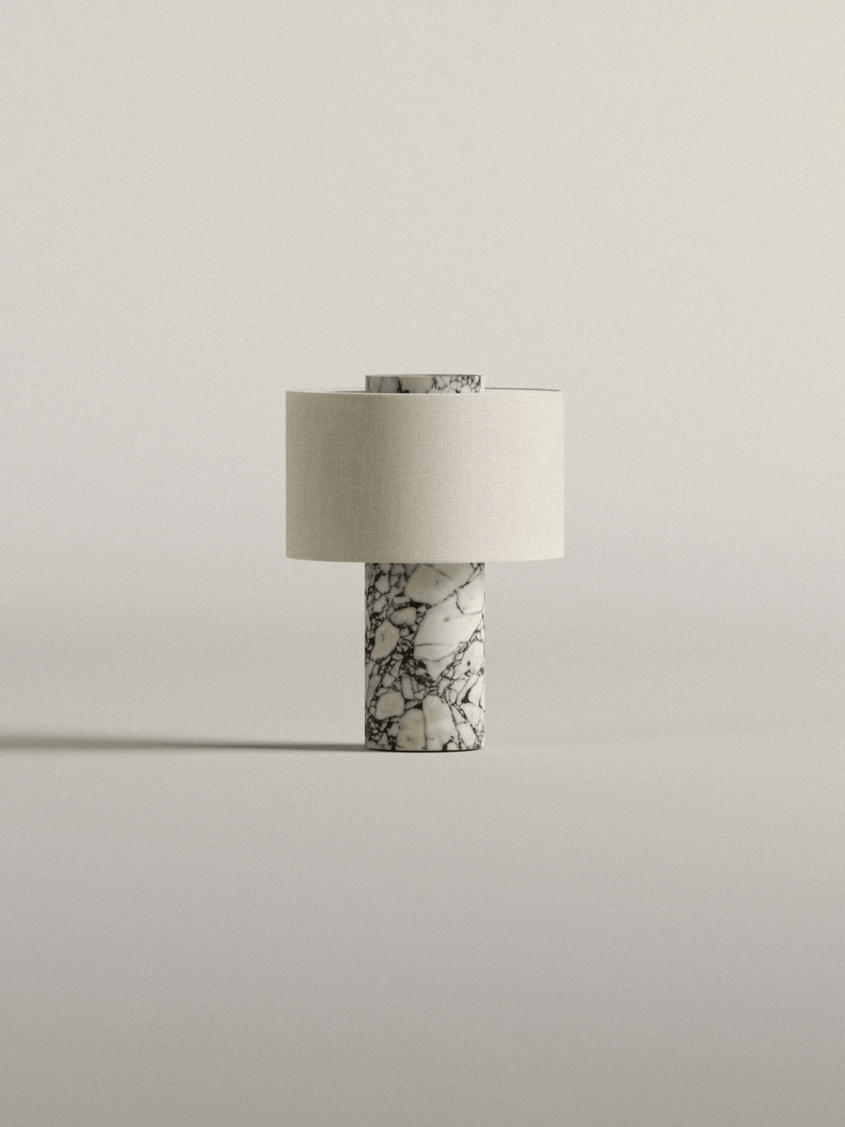 Kalvy lámpara de mesa cilíndrica de mármol travertino