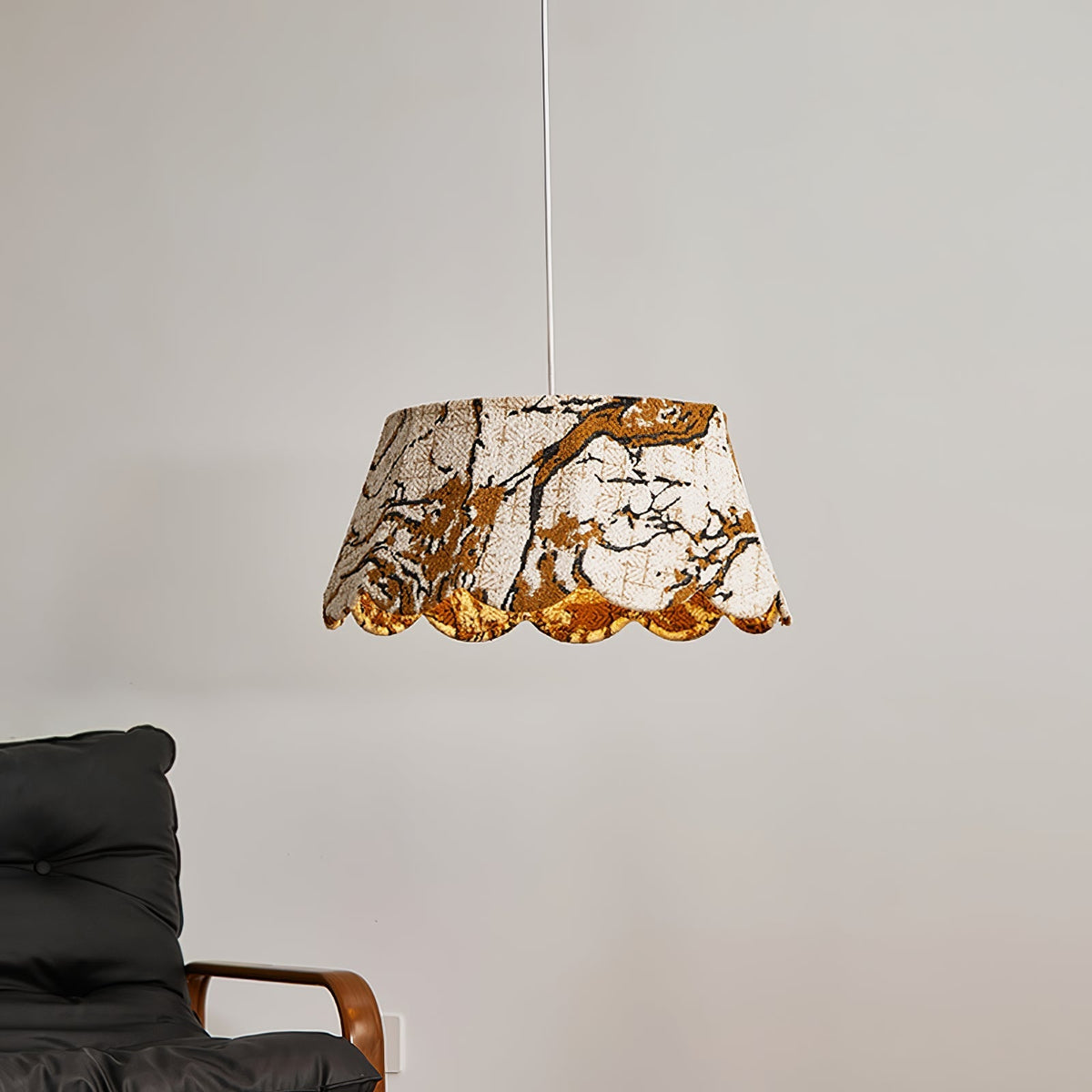 Vavenia lámpara colgante Creativity con pantalla de tejido en forma de escotadura