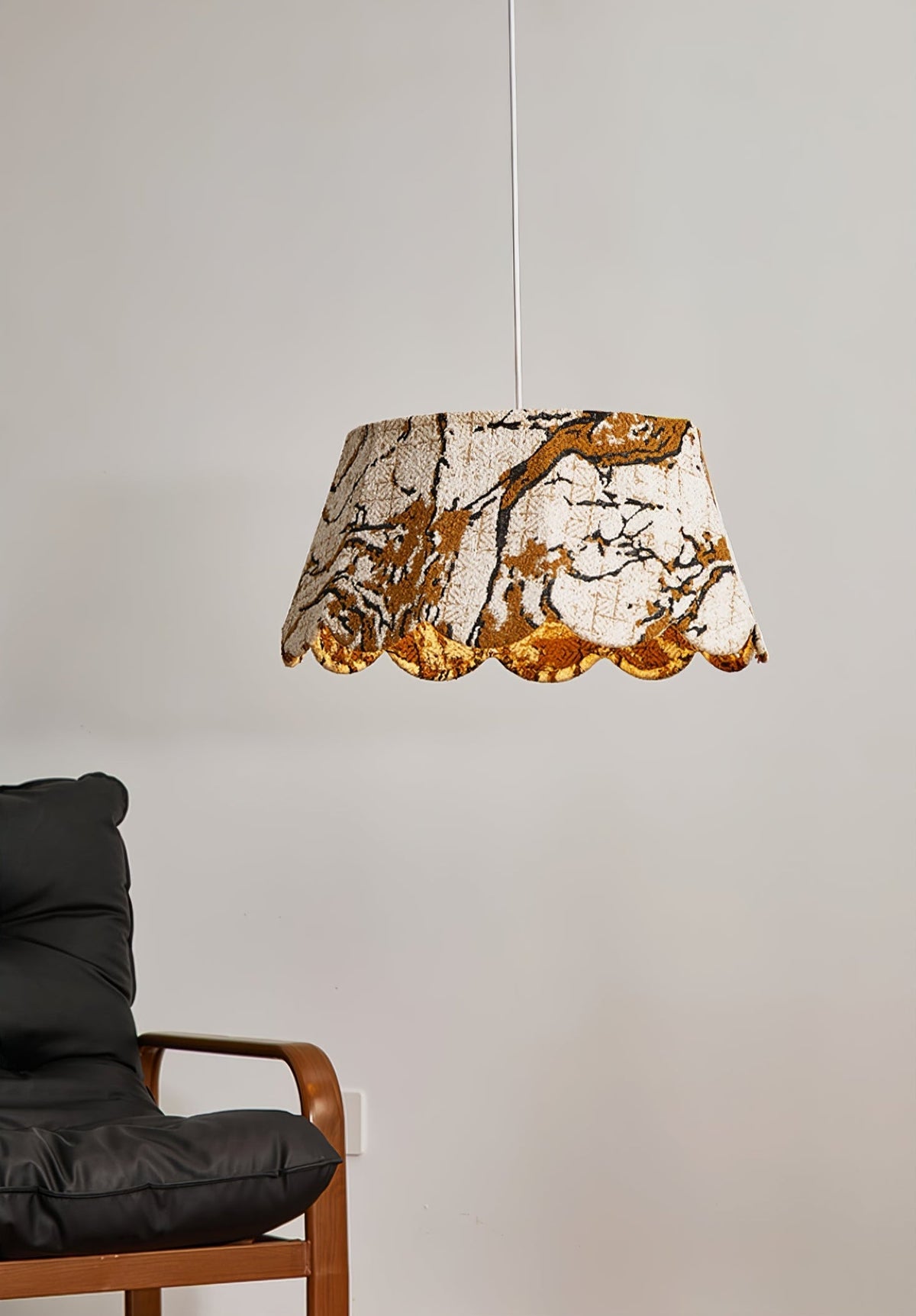 Vavenia lámpara colgante Creativity con pantalla de tejido en forma de escotadura