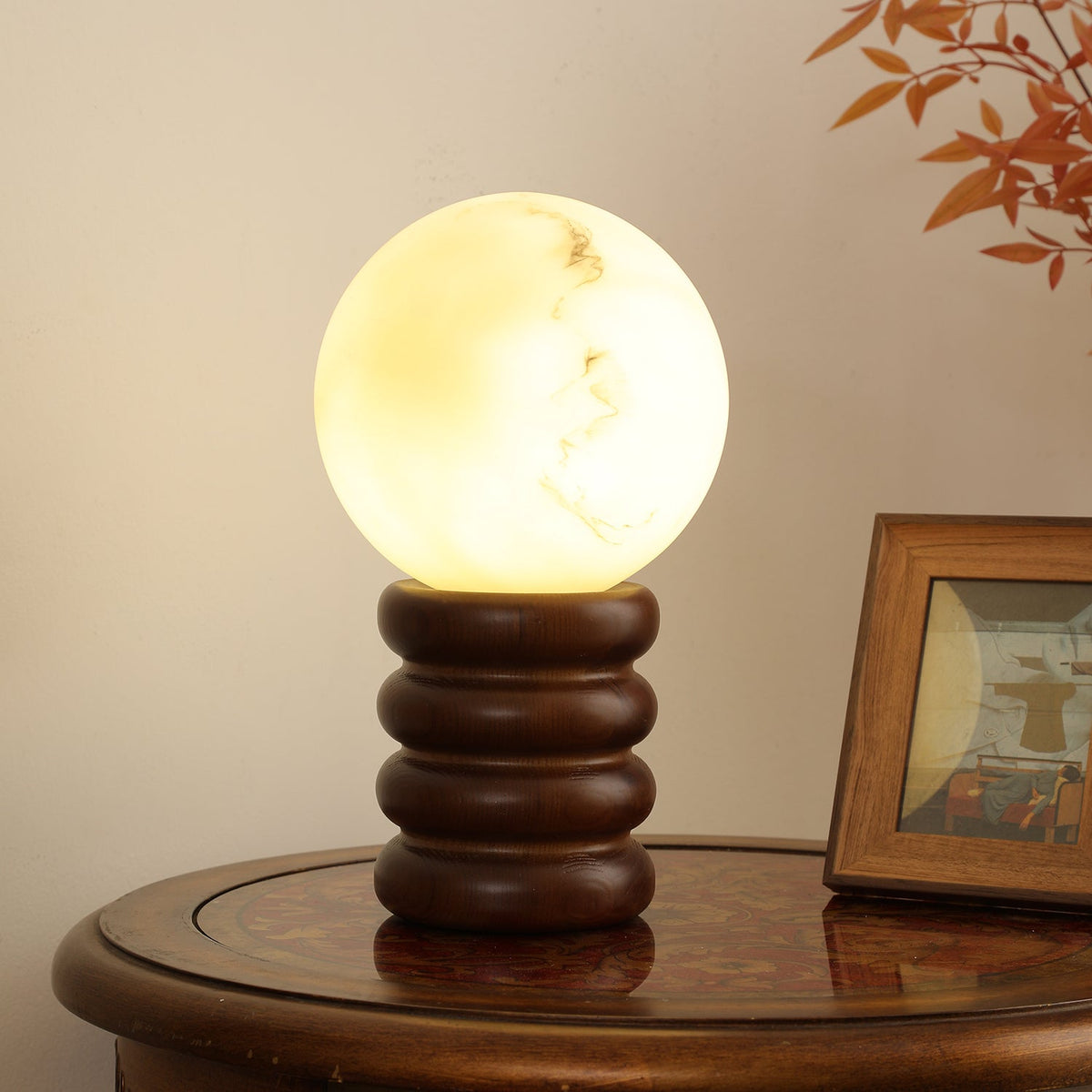 Novar lámpara de mesa de madera contemporánea