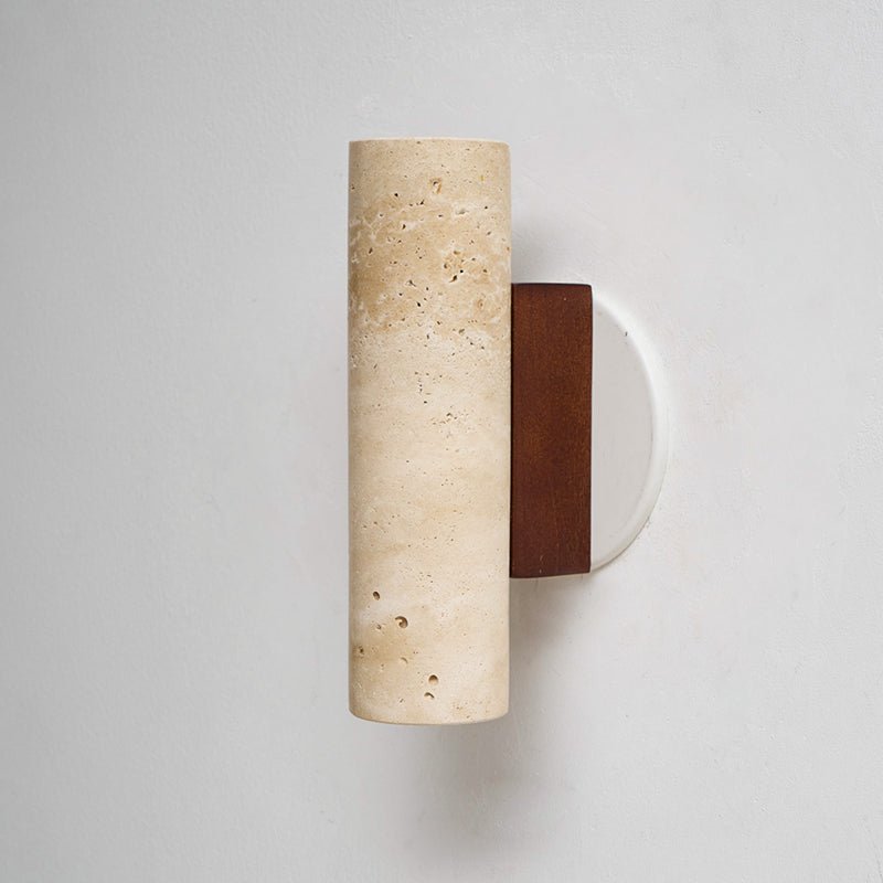 Nula aplique de pared cilindro madera travertino