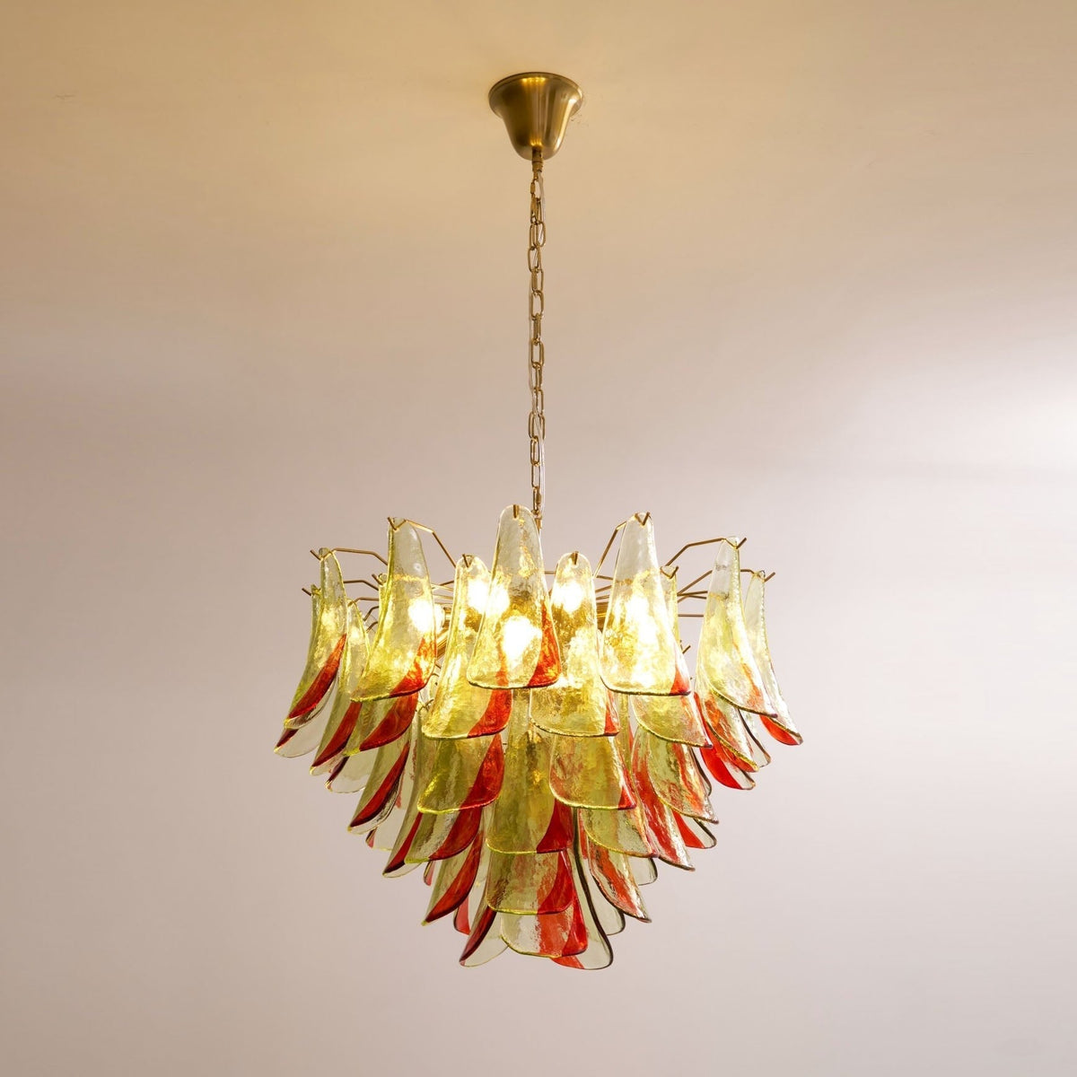 Celoraria lámpara de araña de vidrio de Murano pétalos elegante