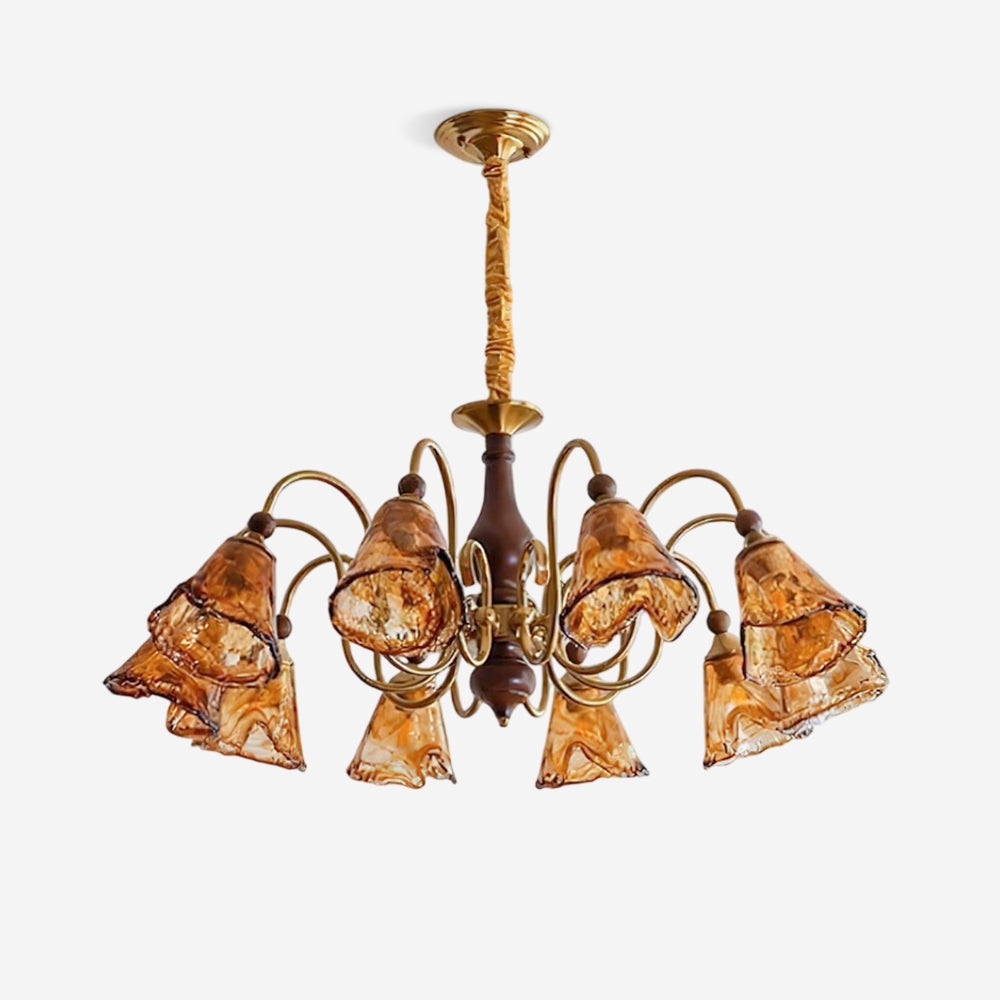 Lámpara de araña Amber-floración