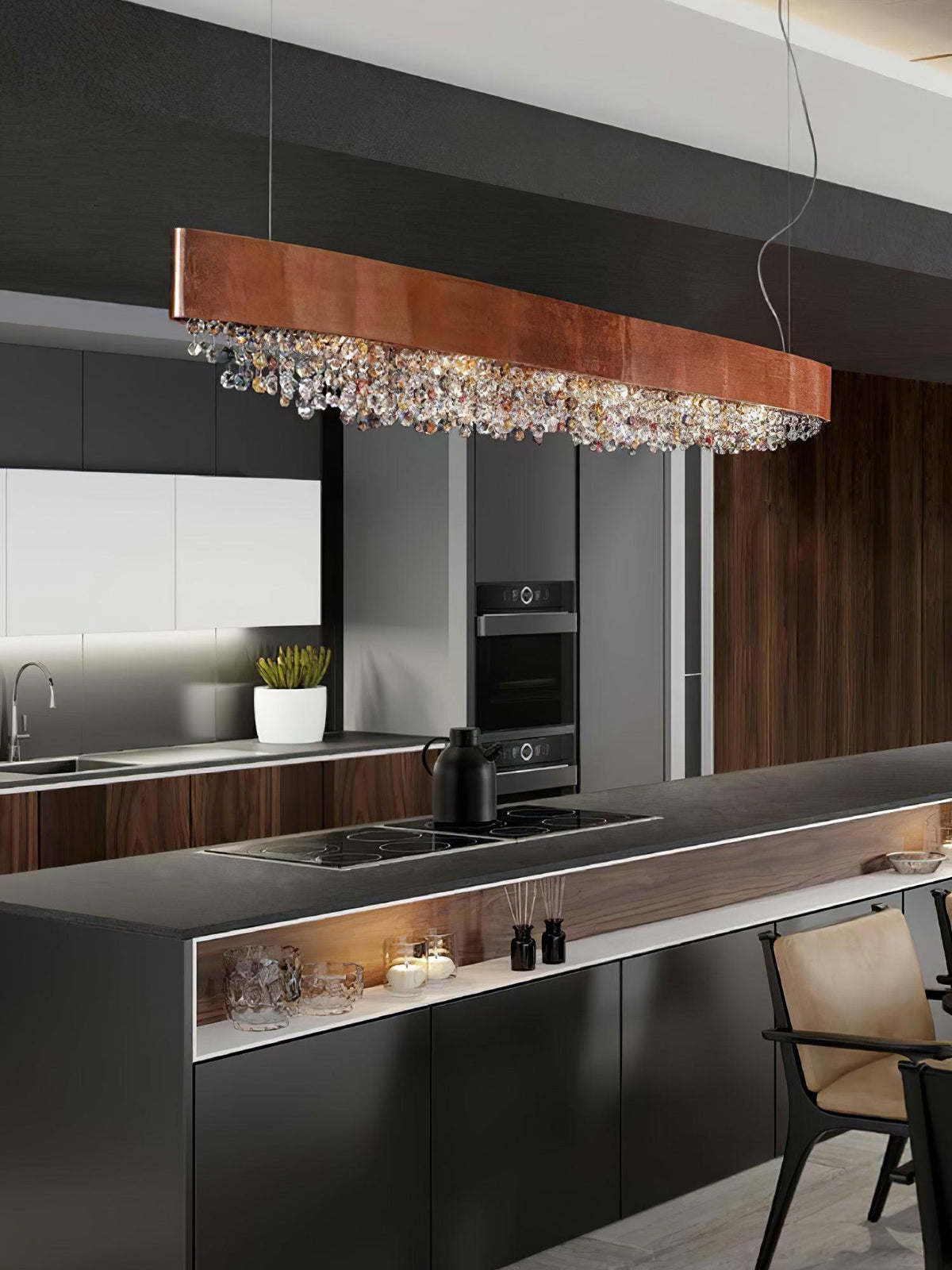 Kaelan lámpara colgante moderna de lujo en cristal