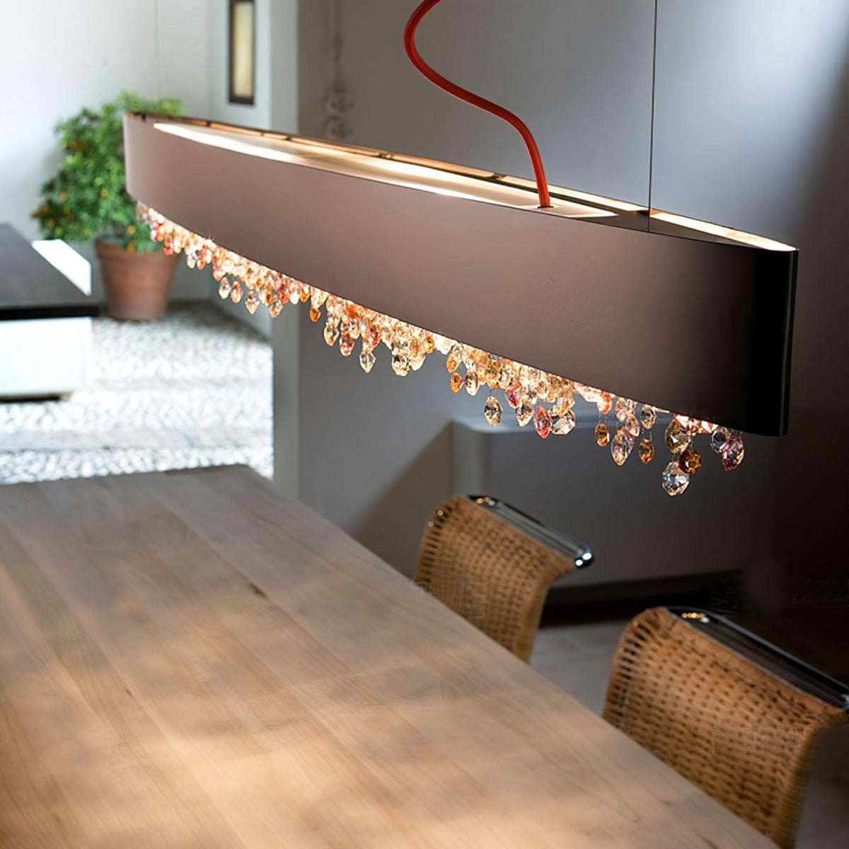 Kaelan lámpara colgante moderna de lujo en cristal